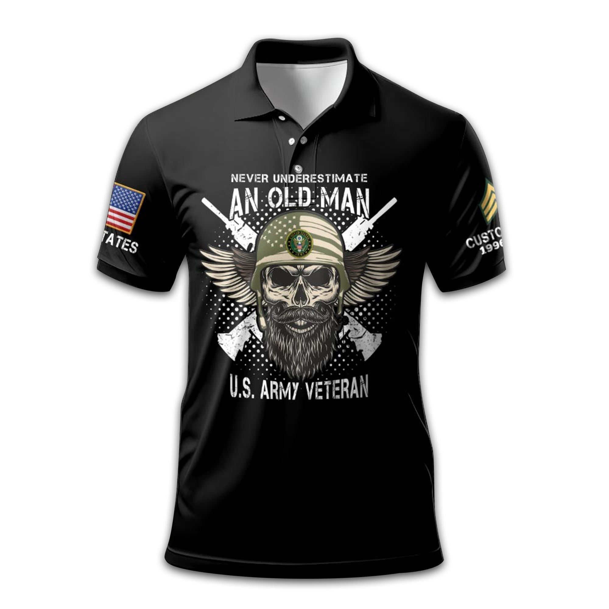 Premium Custom US Army Polo Shirt VPVC213906, Gifts For Army Veteran, Gifts For Dad, For Husband, Best Gifts On Father's Day, Armed Forces Day, Independence Day, Veterans Day.