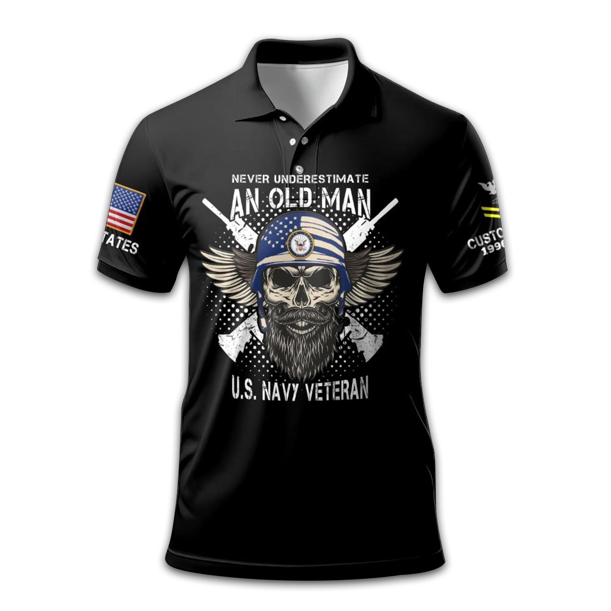 Premium Custom US Navy Polo Shirt VPVC213907, Gifts For Navy Veteran, Gifts For Dad, For Husband, Best Gifts On Father's Day, Armed Forces Day, Independence Day, Veterans Day.