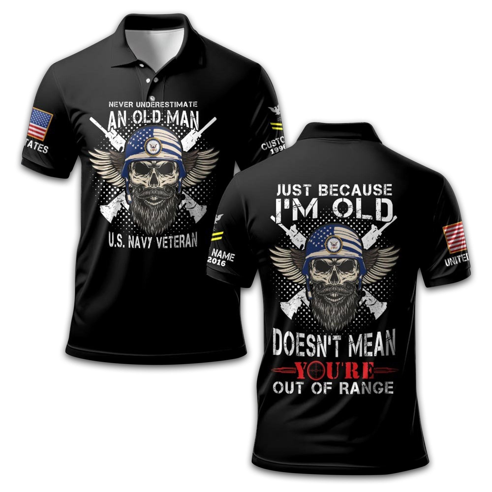 Premium Custom US Navy Polo Shirt VPVC213907, Gifts For Navy Veteran, Gifts For Dad, For Husband, Best Gifts On Father's Day, Armed Forces Day, Independence Day, Veterans Day.
