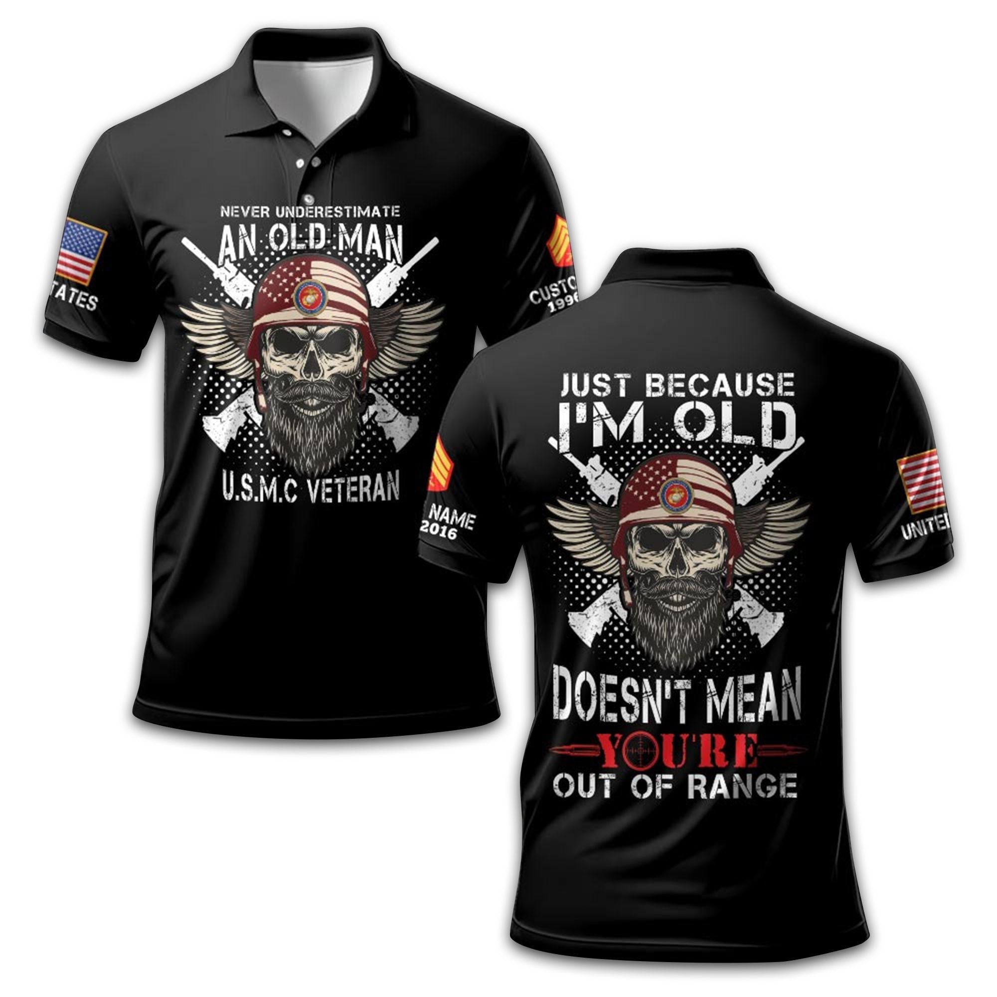 Premium Custom USMC Polo Shirt VPVC213908, Gifts For Marine Veteran, Gifts For Dad, For Husband, Best Gifts On Father's Day, Armed Forces Day, Independence Day, Veterans Day.