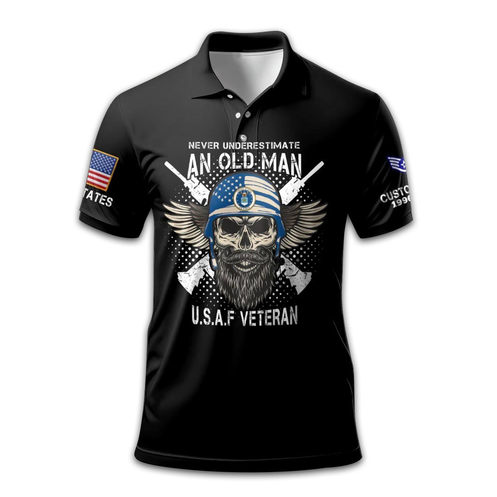 Premium Custom USAF Polo Shirt VPVC213909, Gifts For Air Force Veteran, Gifts For Dad, For Husband, Best Gifts On Father's Day, Armed Forces Day, Independence Day, Veterans Day.