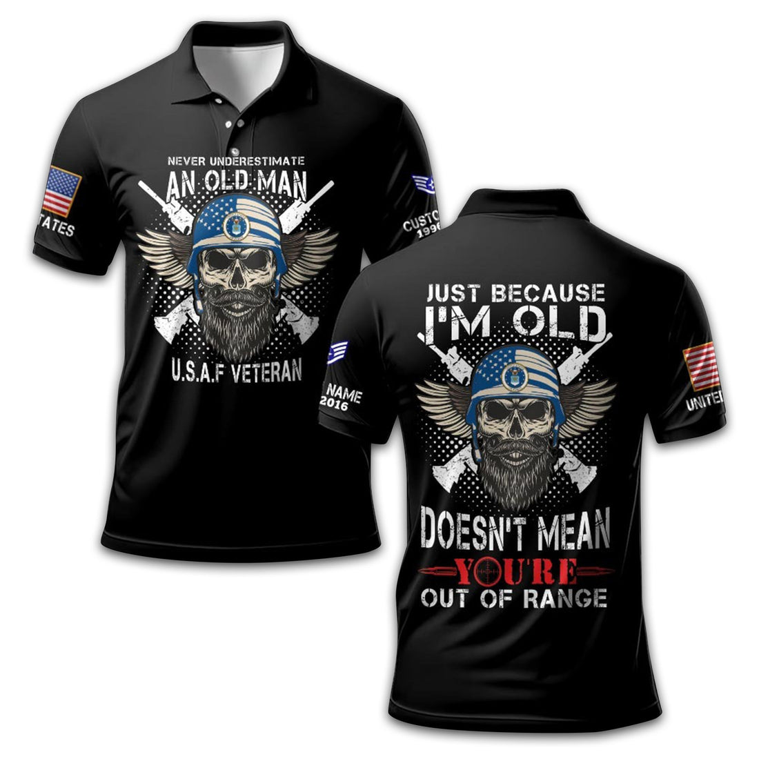 Premium Custom USAF Polo Shirt VPVC213909, Gifts For Air Force Veteran, Gifts For Dad, For Husband, Best Gifts On Father's Day, Armed Forces Day, Independence Day, Veterans Day.