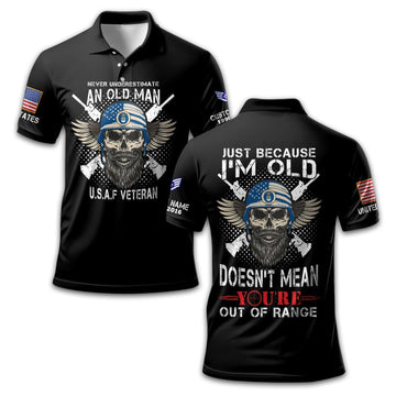 Premium Custom USAF Polo Shirt VPVC213909, Gifts For Air Force Veteran, Gifts For Dad, For Husband, Best Gifts On Father's Day, Armed Forces Day, Independence Day, Veterans Day.