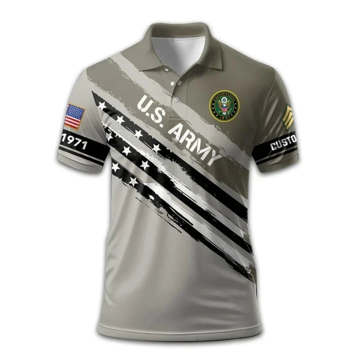 Premium Custom US Army Polo Shirt VPVC213301, Gifts For Army Veteran, Best Gifts On Father's Day, Armed Forces Day, Independence Day, Veterans Day.