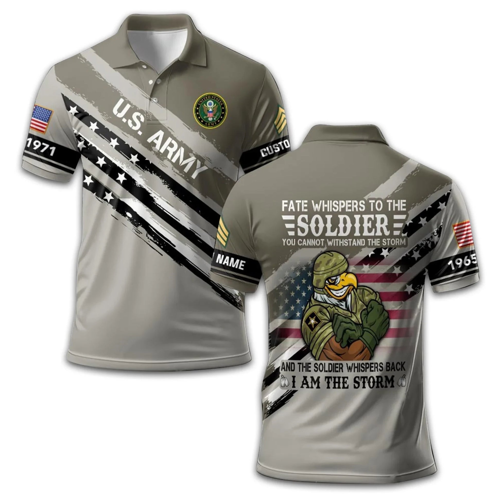 Premium Custom US Army Polo Shirt VPVC213301, Gifts For Army Veteran, Best Gifts On Father's Day, Armed Forces Day, Independence Day, Veterans Day.