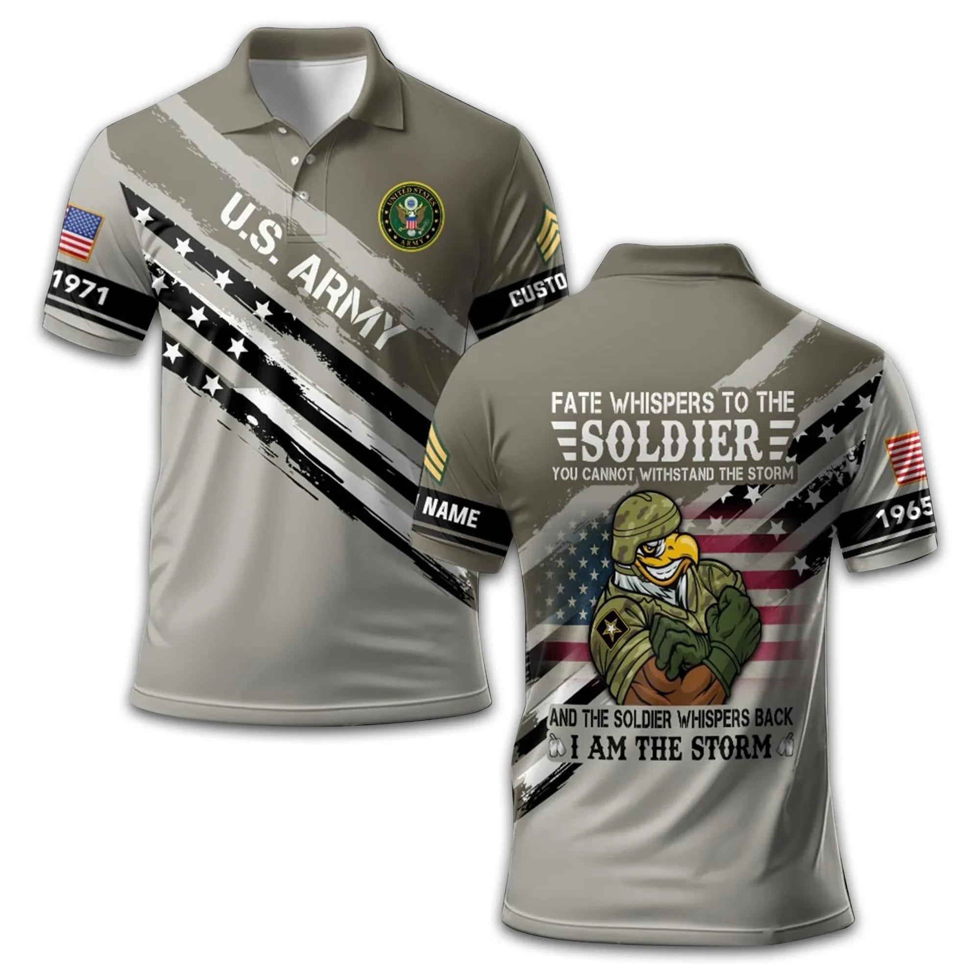Premium Custom US Army Polo Shirt VPVC213301, Gifts For Army Veteran, Best Gifts On Father's Day, Armed Forces Day, Independence Day, Veterans Day.