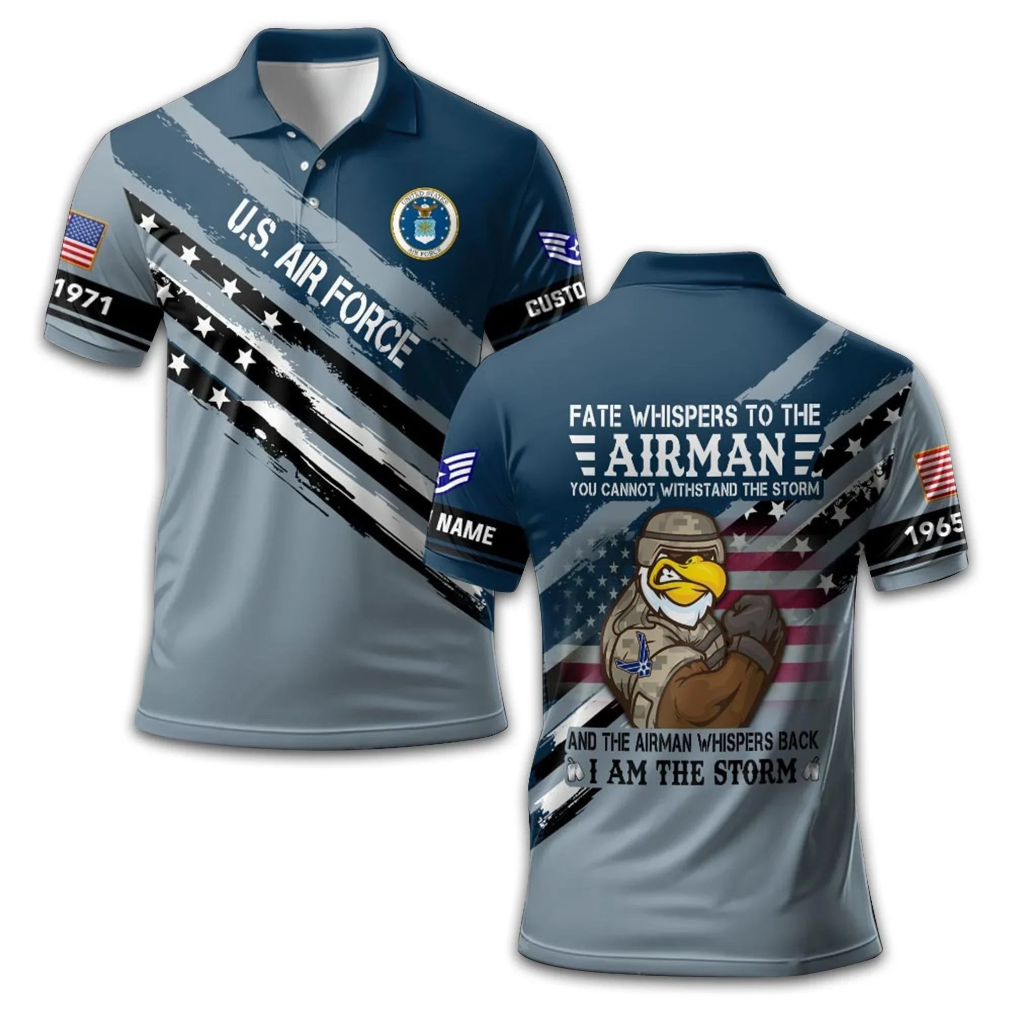 Premium Custom USAF Polo Shirt VPVC213304, Gifts For Air Force Veteran, Best Gifts On Father's Day, Armed Forces Day, Independence Day, Veterans Day.