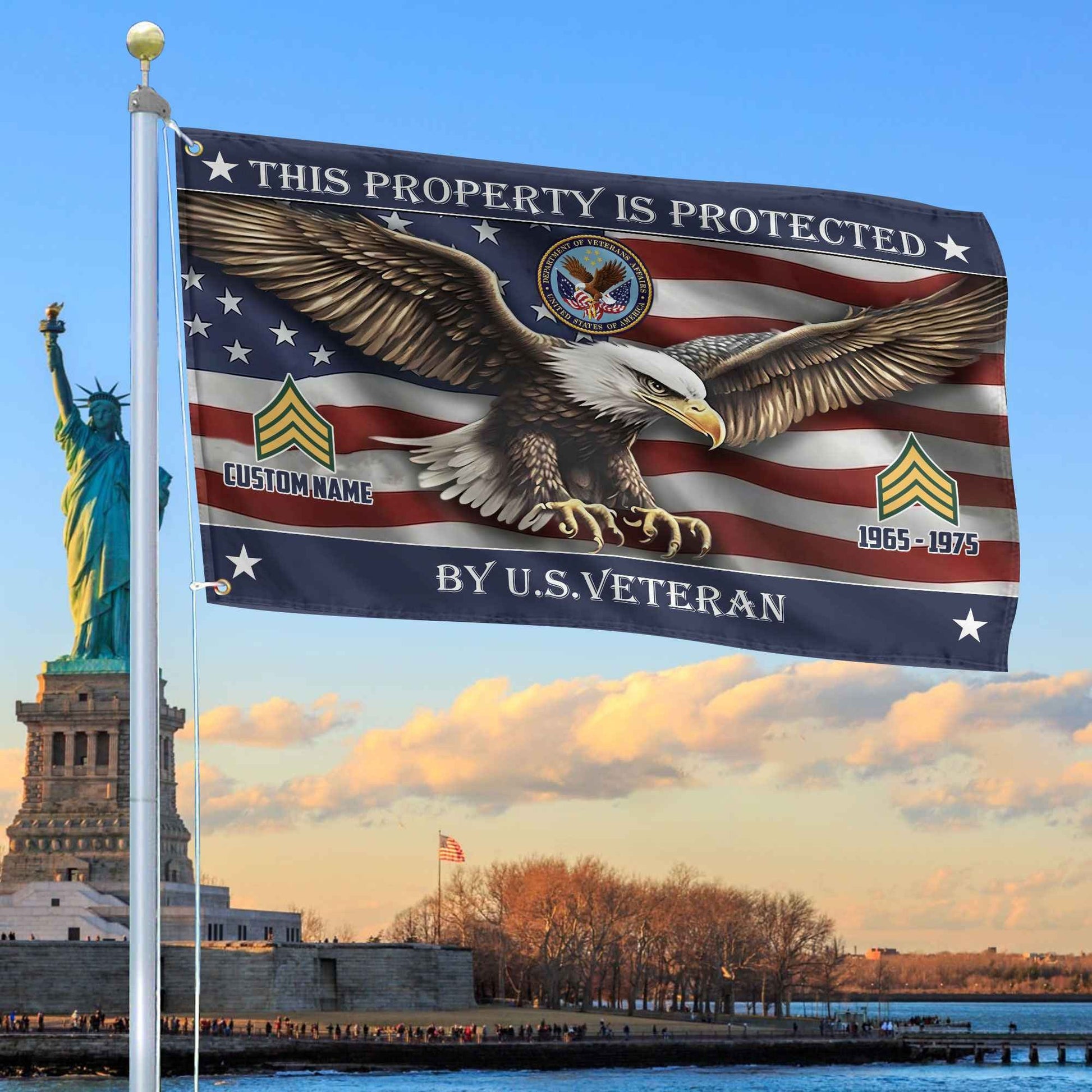 Unique Custom Name, Rank, Year, US Veteran Grommet Flag VPVC108507, Gifts For US Veteran, Gifts For Dad, For Husband, Best Gifts On Father's Day, Independence Day, Veterans Day.