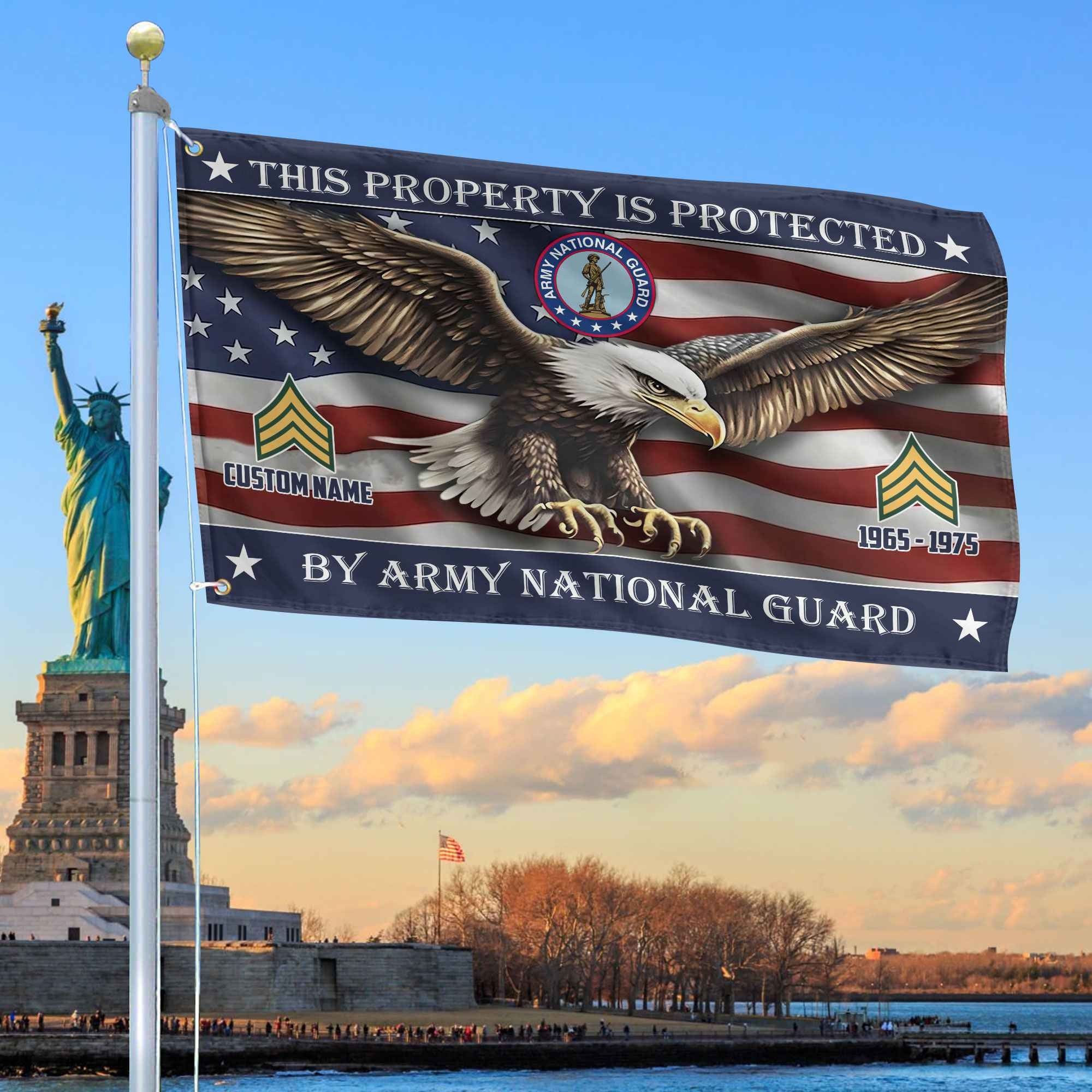 Unique Custom Name, Rank, Year, US Army National Guard Grommet Flag VPVC108508, Gifts For Army National Guard Veteran, Gifts For Dad, For Husband, Best Gifts On Father's Day, Independence Day, Veterans Day.