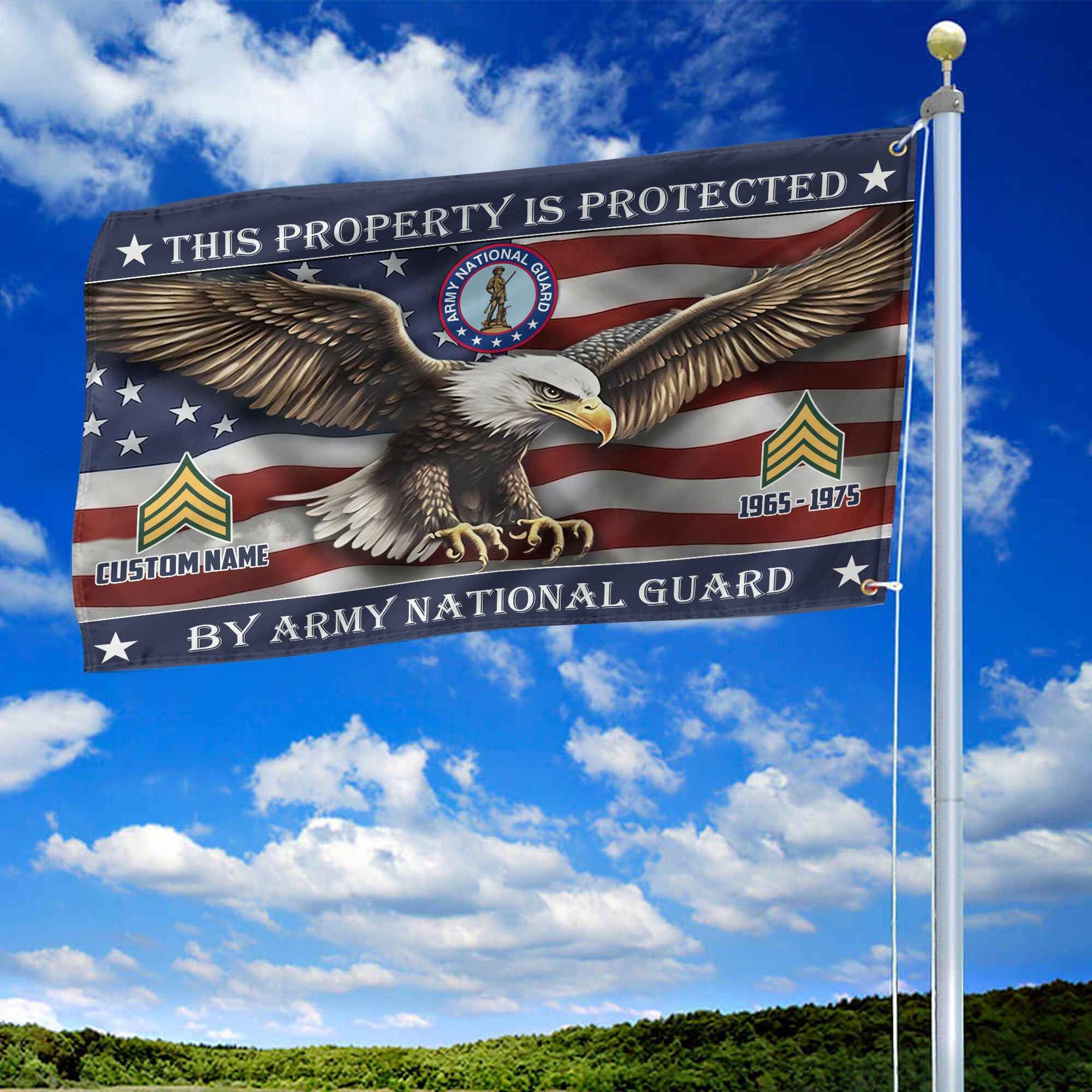 Unique Custom Name, Rank, Year, US Army National Guard Grommet Flag VPVC108508, Gifts For Army National Guard Veteran, Gifts For Dad, For Husband, Best Gifts On Father's Day, Independence Day, Veterans Day.