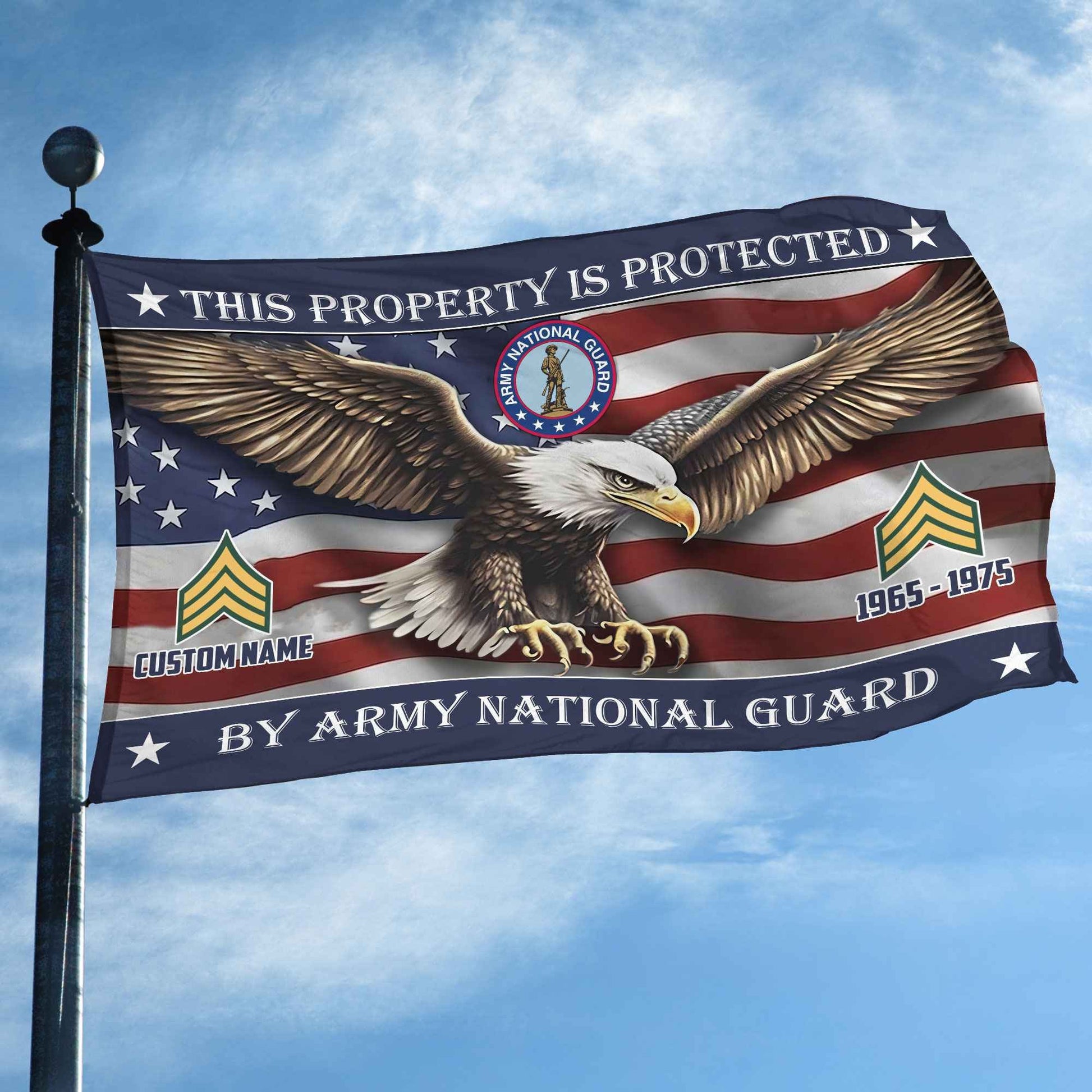 Unique Custom Name, Rank, Year, US Army National Guard Grommet Flag VPVC108508, Gifts For Army National Guard Veteran, Gifts For Dad, For Husband, Best Gifts On Father's Day, Independence Day, Veterans Day.