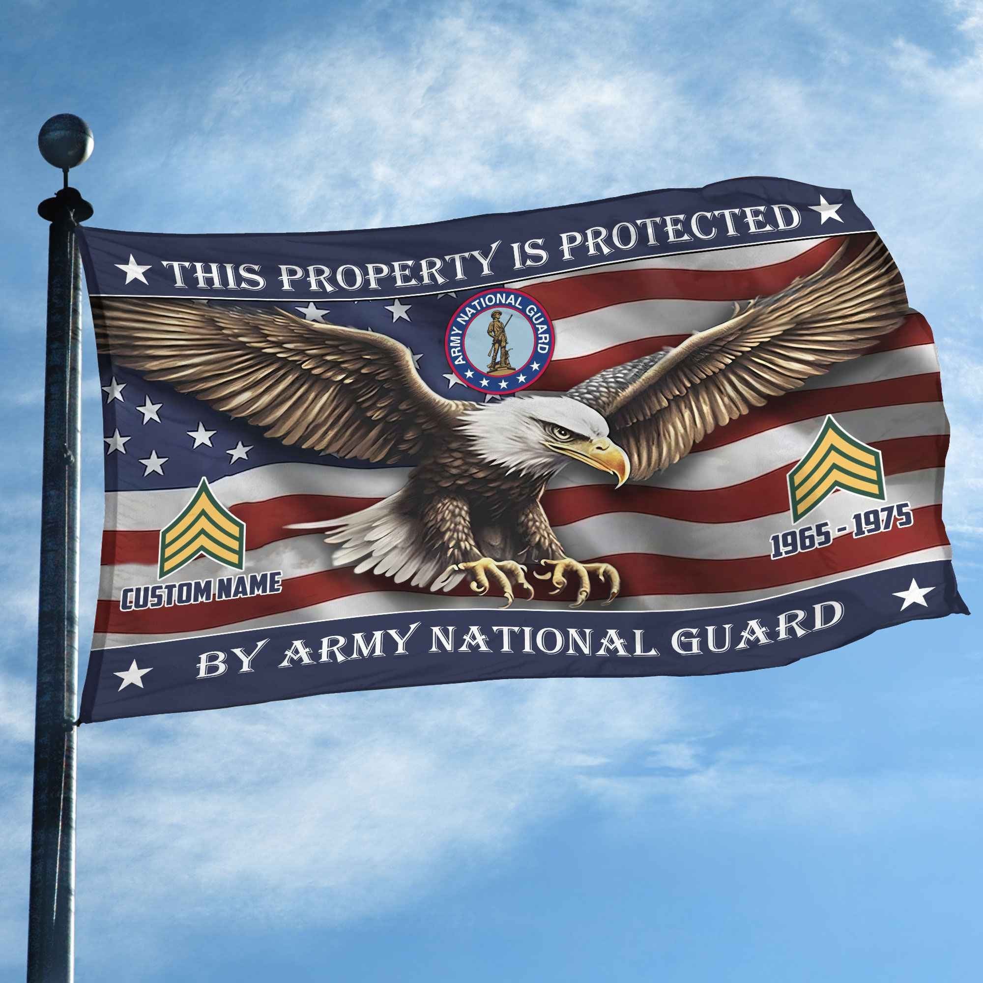 Unique Custom Name, Rank, Year, US Army National Guard Grommet Flag VPVC108508, Gifts For Army National Guard Veteran, Gifts For Dad, For Husband, Best Gifts On Father's Day, Independence Day, Veterans Day.