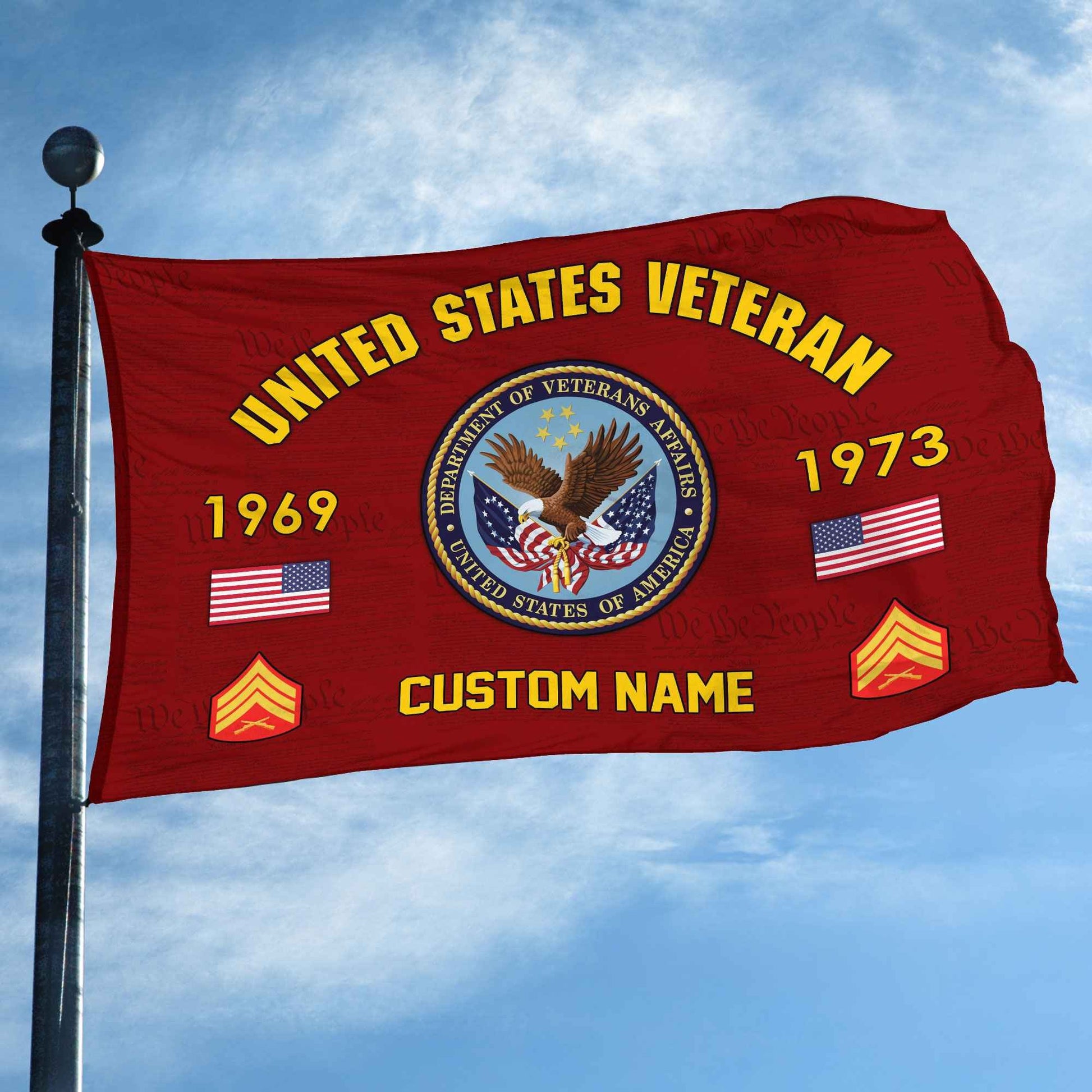 Premium Custom US Veteran Grommet Flag VPVC108607, Gifts For US Veteran, Best Gifts On Father's Day, Armed Forces Day, Independence Day, Veterans Day.