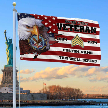 Premium Custom US Veteran Grommet Flag VPVC108707, Gifts For US Veteran, Best Gifts On Father's Day, Armed Forces Day, Independence Day, Veterans Day.