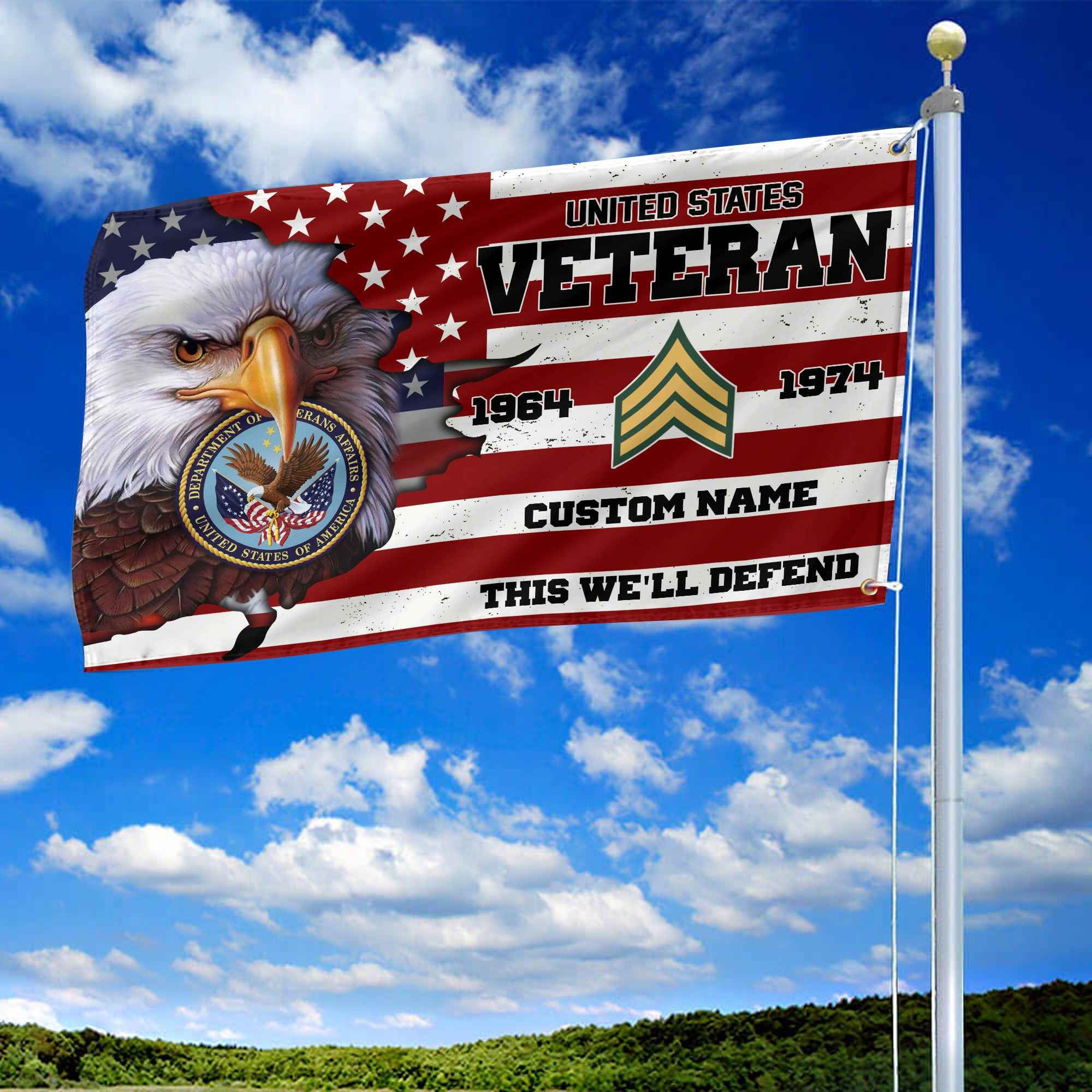 Premium Custom US Veteran Grommet Flag VPVC108707, Gifts For US Veteran, Best Gifts On Father's Day, Armed Forces Day, Independence Day, Veterans Day.