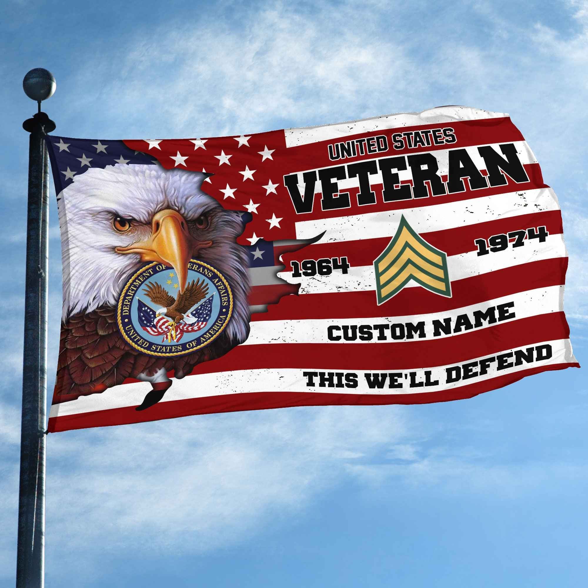 Premium Custom US Veteran Grommet Flag VPVC108707, Gifts For US Veteran, Best Gifts On Father's Day, Armed Forces Day, Independence Day, Veterans Day.