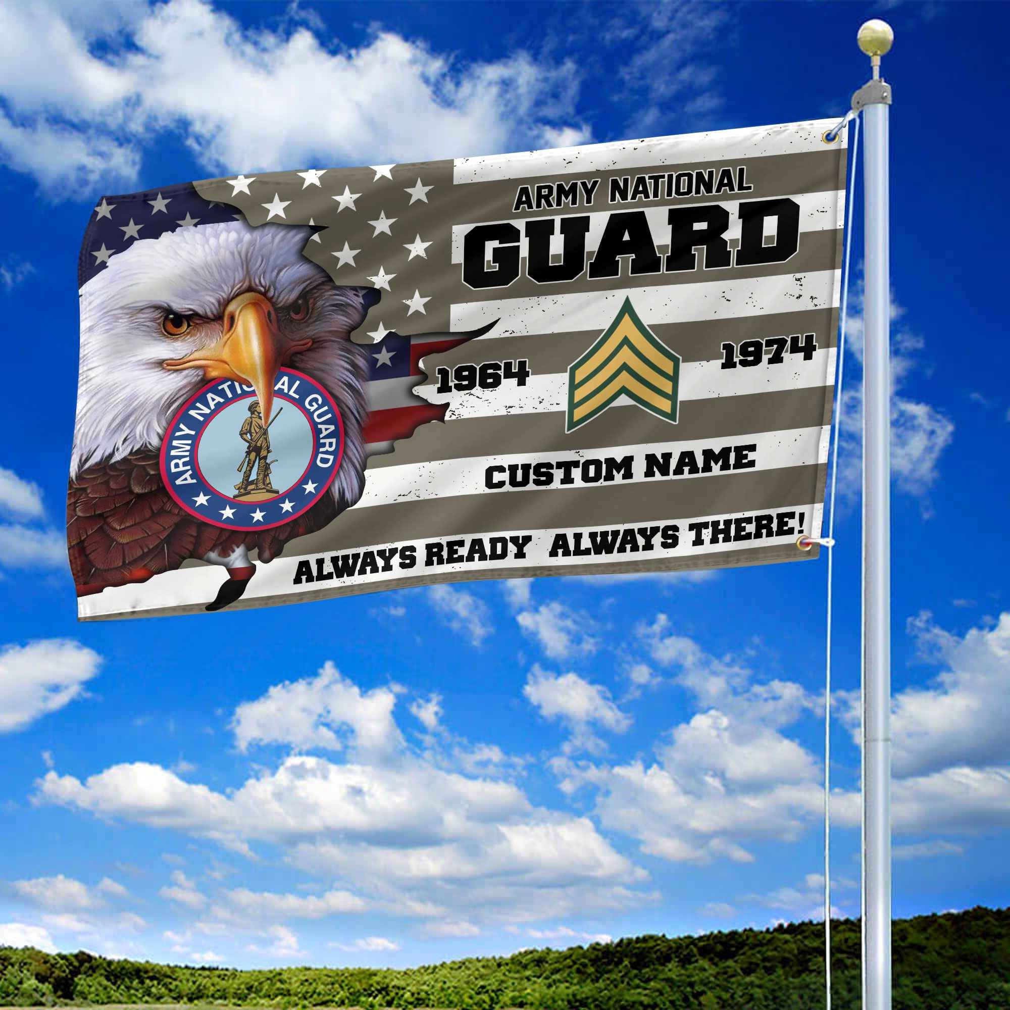 Premium Custom US Army National Guard Grommet Flag VPVC108708, Gifts For Army National Guard Veteran, Best Gifts On Father's Day, Armed Forces Day, Independence Day, Veterans Day.
