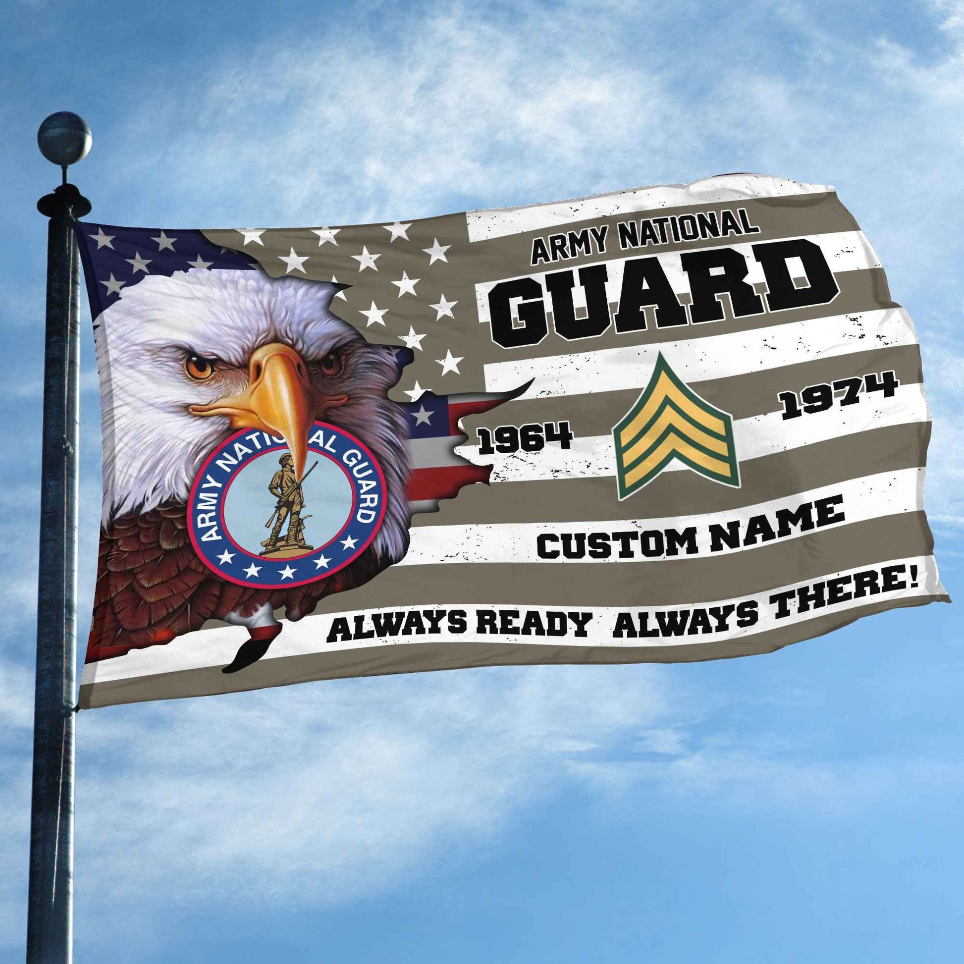 Premium Custom US Army National Guard Grommet Flag VPVC108708, Gifts For Army National Guard Veteran, Best Gifts On Father's Day, Armed Forces Day, Independence Day, Veterans Day.