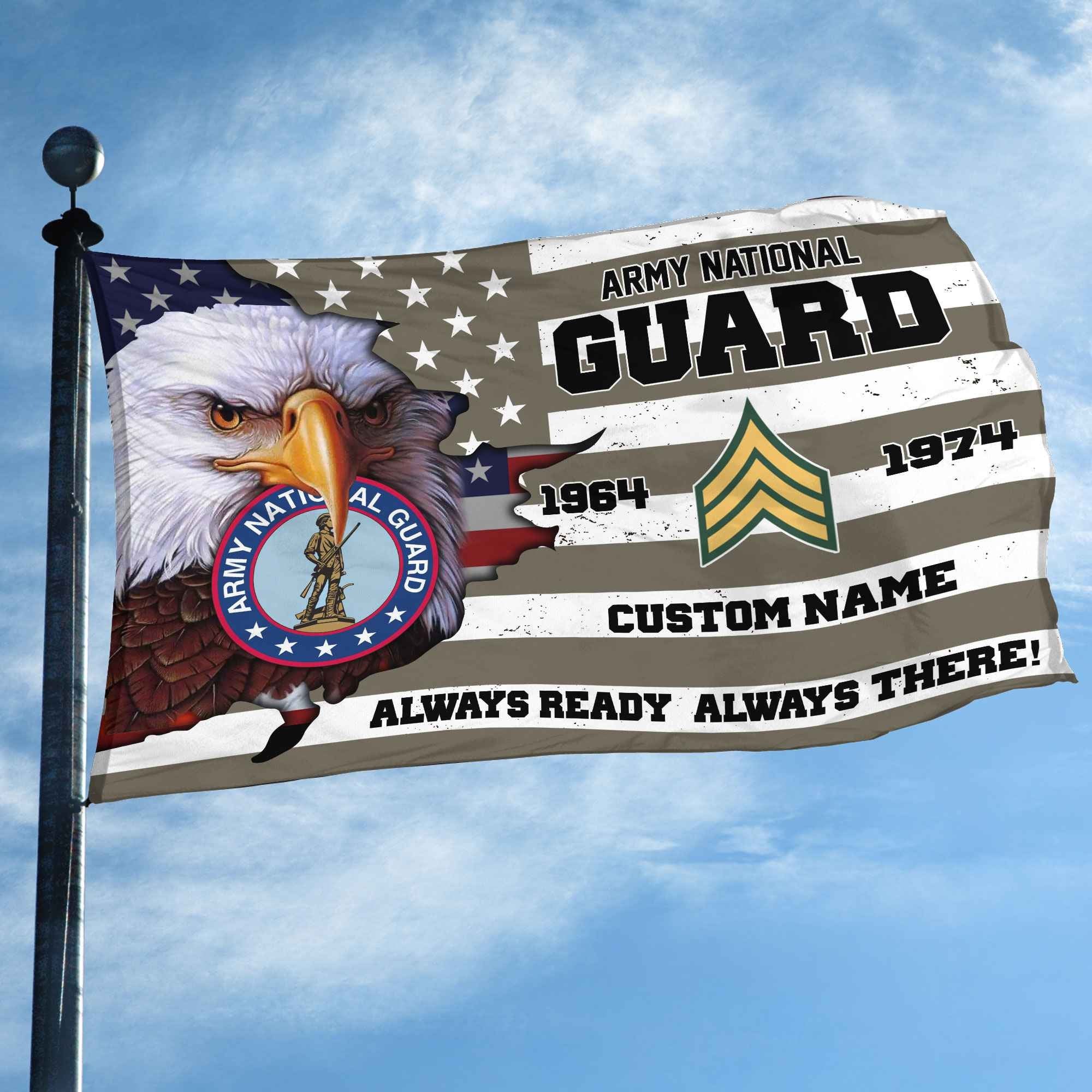 Premium Custom US Army National Guard Grommet Flag VPVC108708, Gifts For Army National Guard Veteran, Best Gifts On Father's Day, Armed Forces Day, Independence Day, Veterans Day.