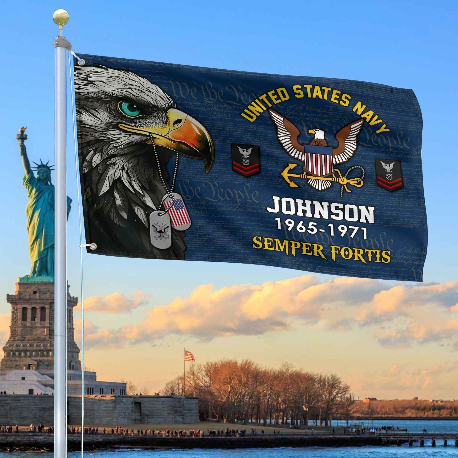 US Navy Custom Grommet Flag VPVC108802, Gifts For Navy Veteran, Best Gifts On Father's Day, Armed Forces Day, Independence Day, Veterans Day.