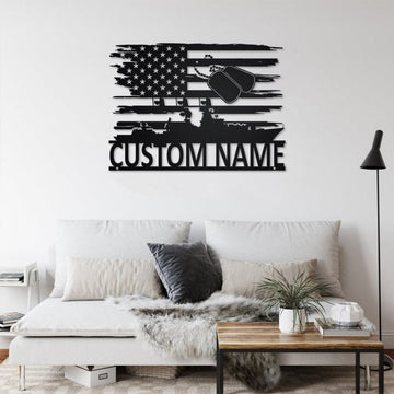 Premium Custom US Veteran Metal Signs VPVC901007, Gift For US Veteran, Home Decor Veterans Day Gift, Gifts For Dad, For Husband, Best Gifts On Father's Day, Armed Forces Day, Independence Day