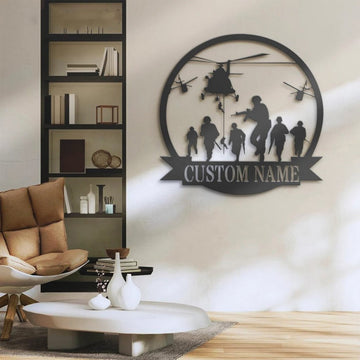 Premium Custom US Veteran Metal Signs VPVC901008, Gift For US Veteran, US Soldier Helicopter Military Metal Wall Art, Gifts For Dad, For Husband, Best Gifts On Father's Day, Armed Forces Day, Independence Day