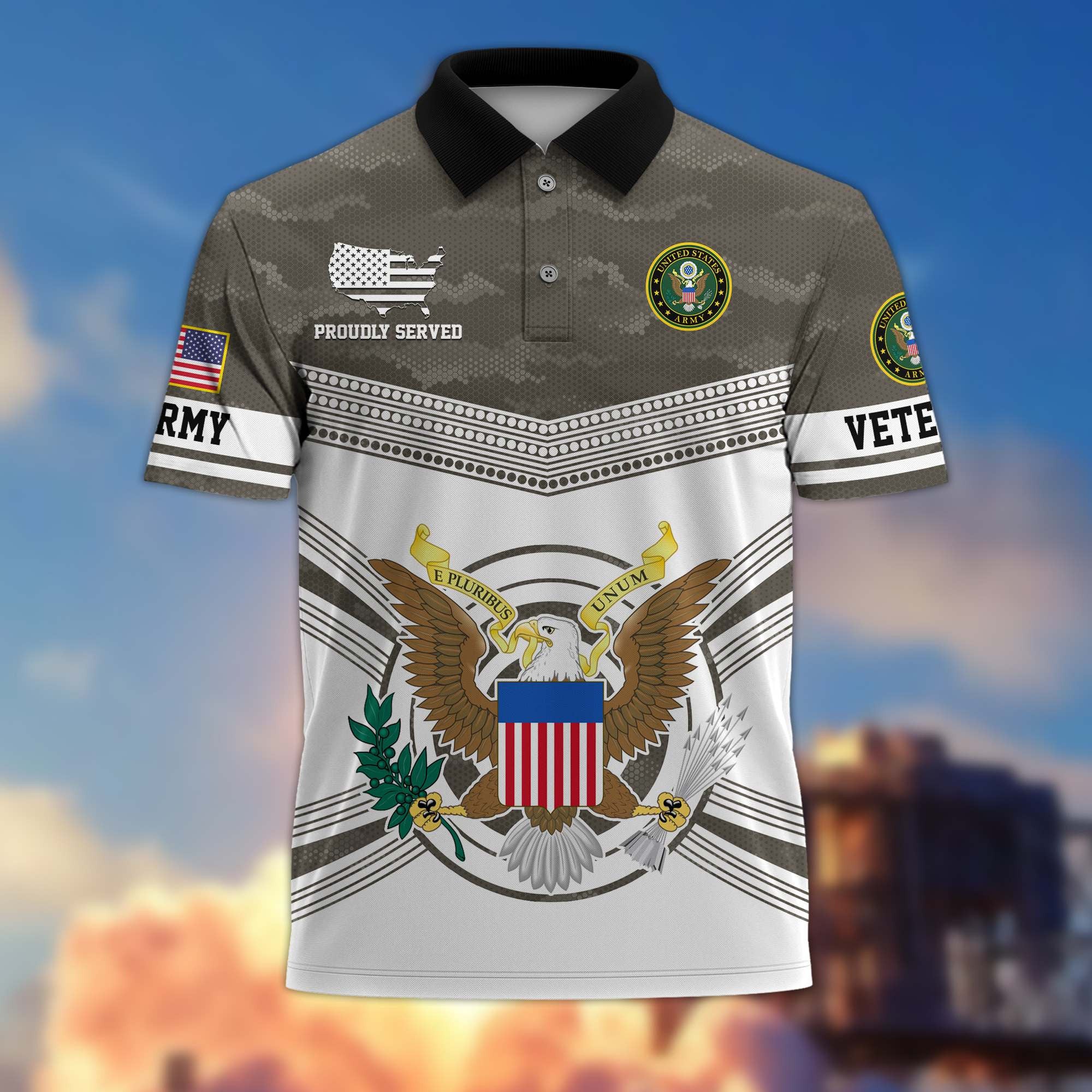 Premium US Veterans Polo Shirt BPVC070301, Gifts For US Veterans, Gifts On Father's Day, Independence Day, Armed Forces Day, Veterans Day.