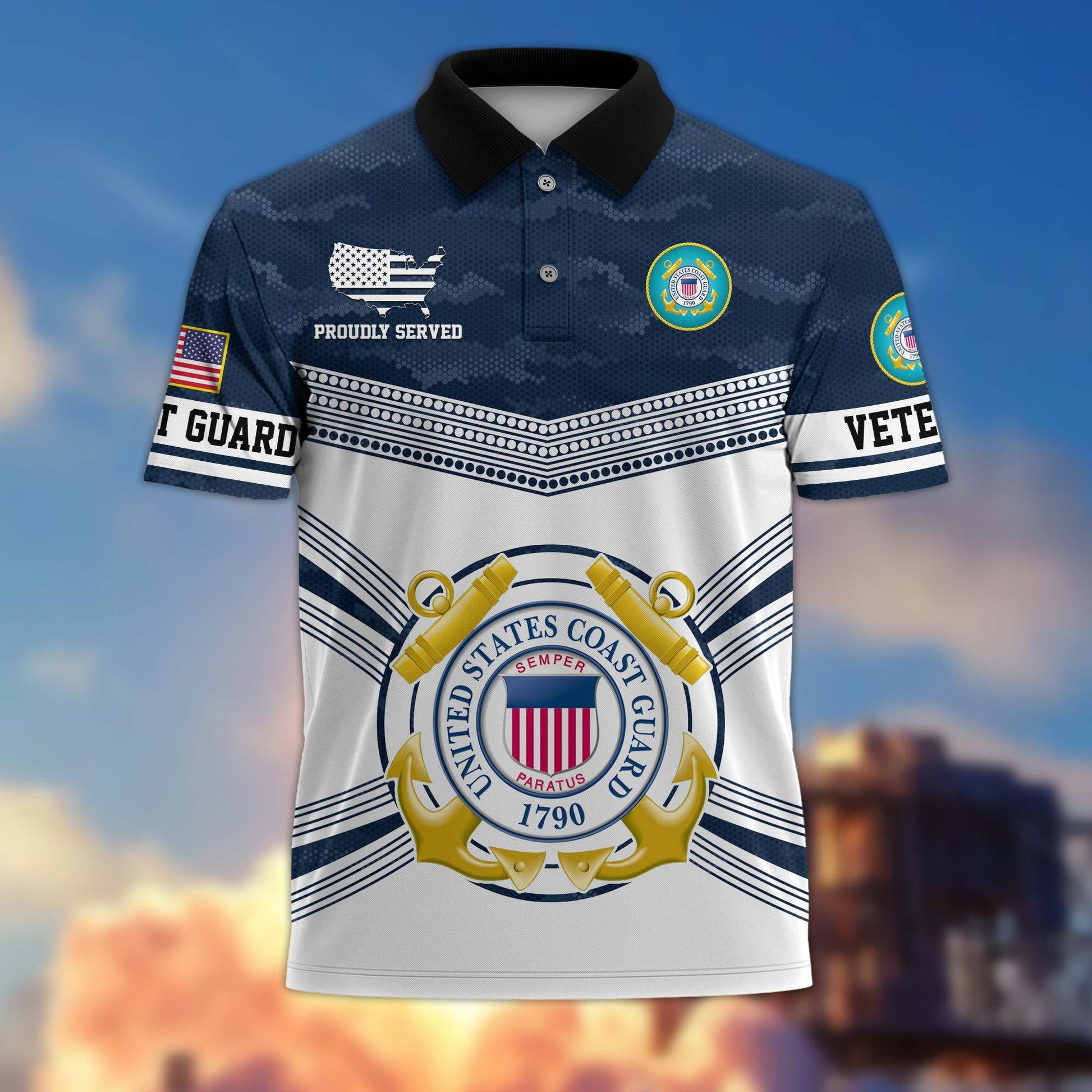 Premium US Veterans Polo Shirt BPVC070301, Gifts For US Veterans, Gifts On Father's Day, Independence Day, Armed Forces Day, Veterans Day.
