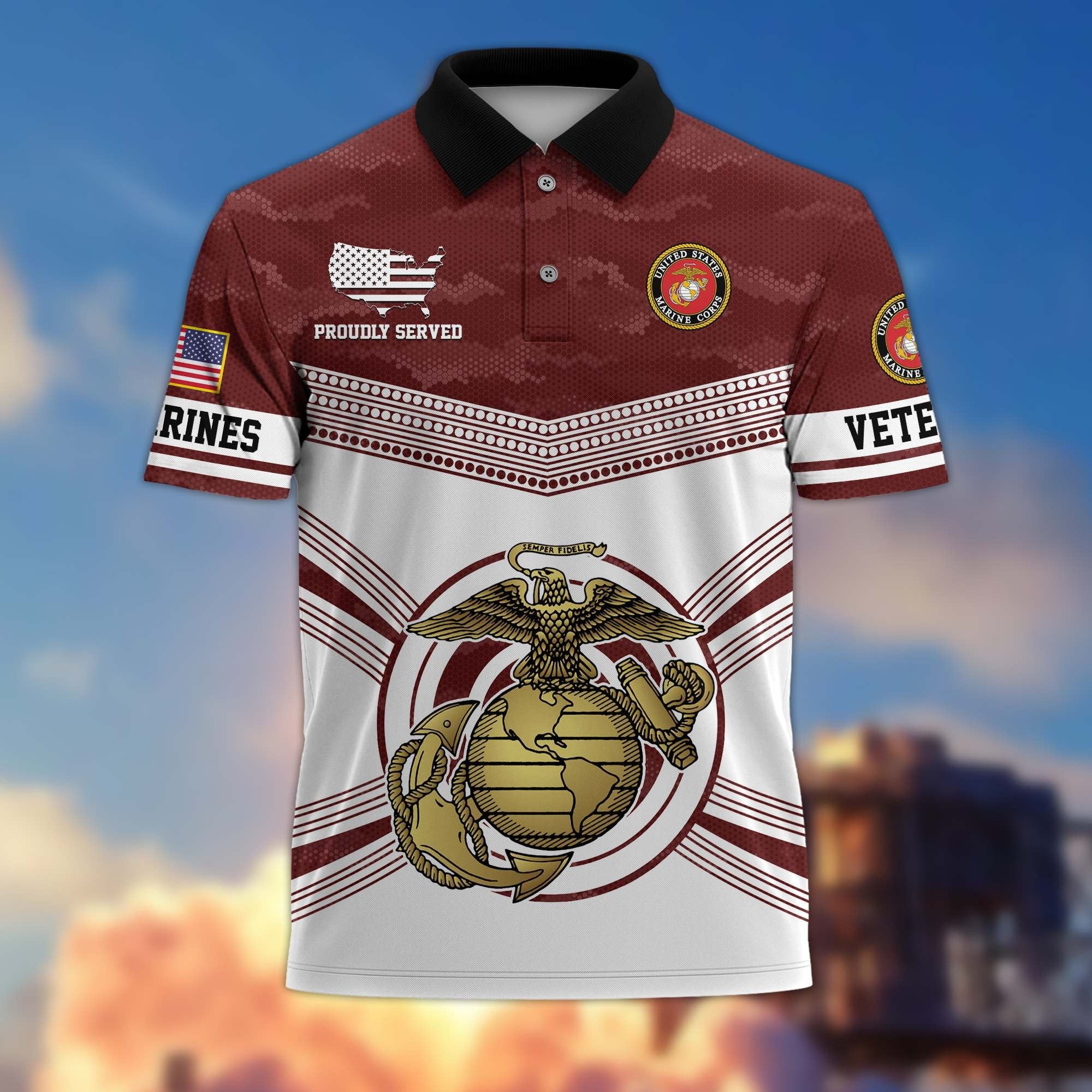 Premium US Veterans Polo Shirt BPVC070301, Gifts For US Veterans, Gifts On Father's Day, Independence Day, Armed Forces Day, Veterans Day.