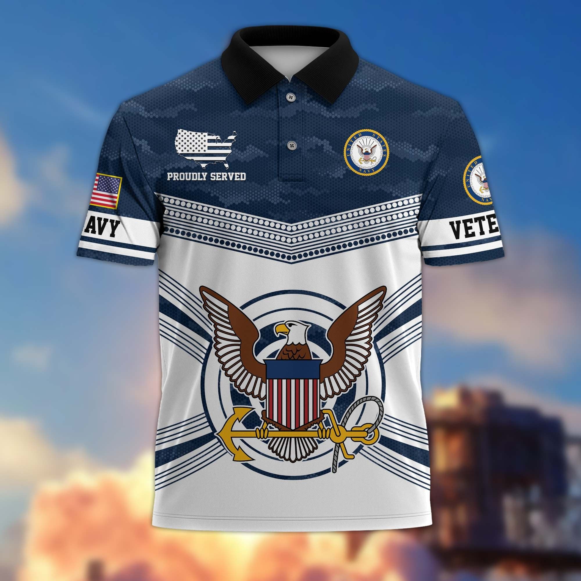 Premium US Veterans Polo Shirt BPVC070301, Gifts For US Veterans, Gifts On Father's Day, Independence Day, Armed Forces Day, Veterans Day.