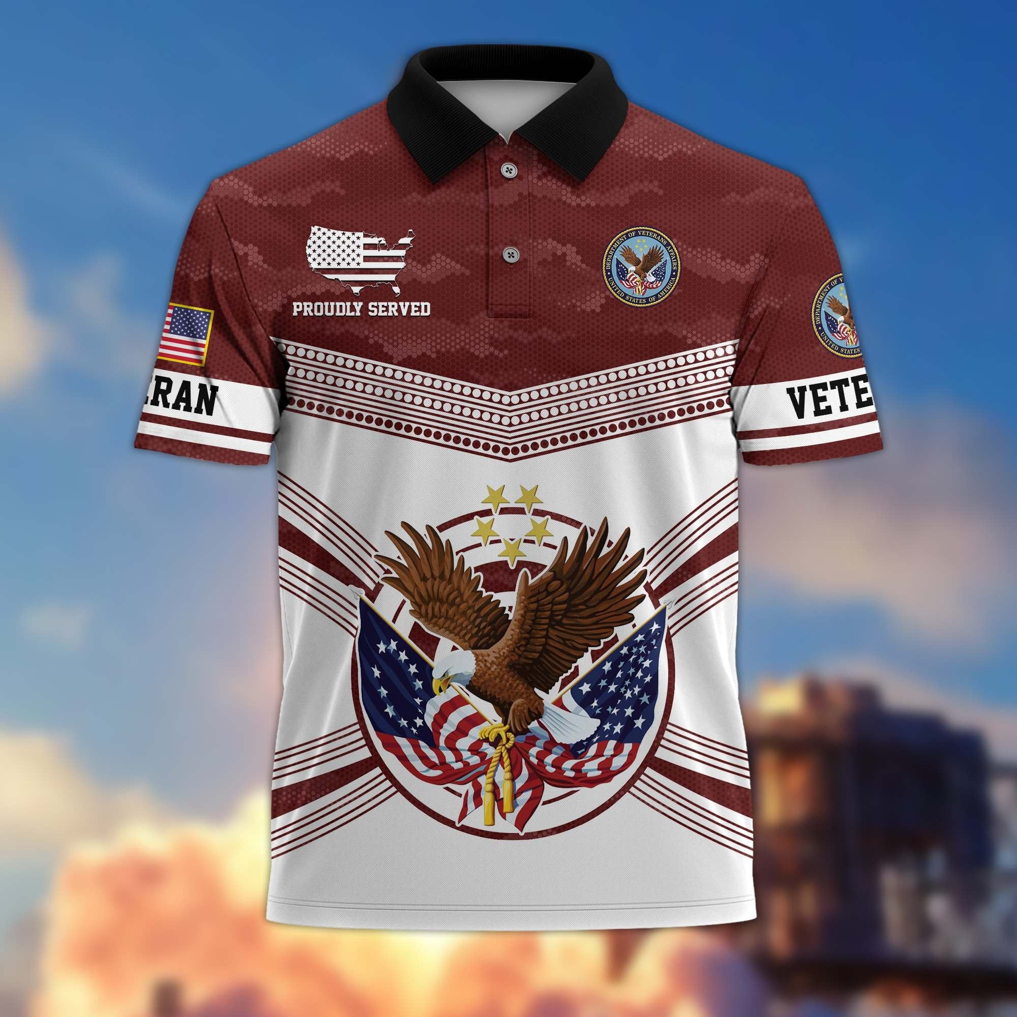 Premium US Veterans Polo Shirt BPVC070301, Gifts For US Veterans, Gifts On Father's Day, Independence Day, Armed Forces Day, Veterans Day.