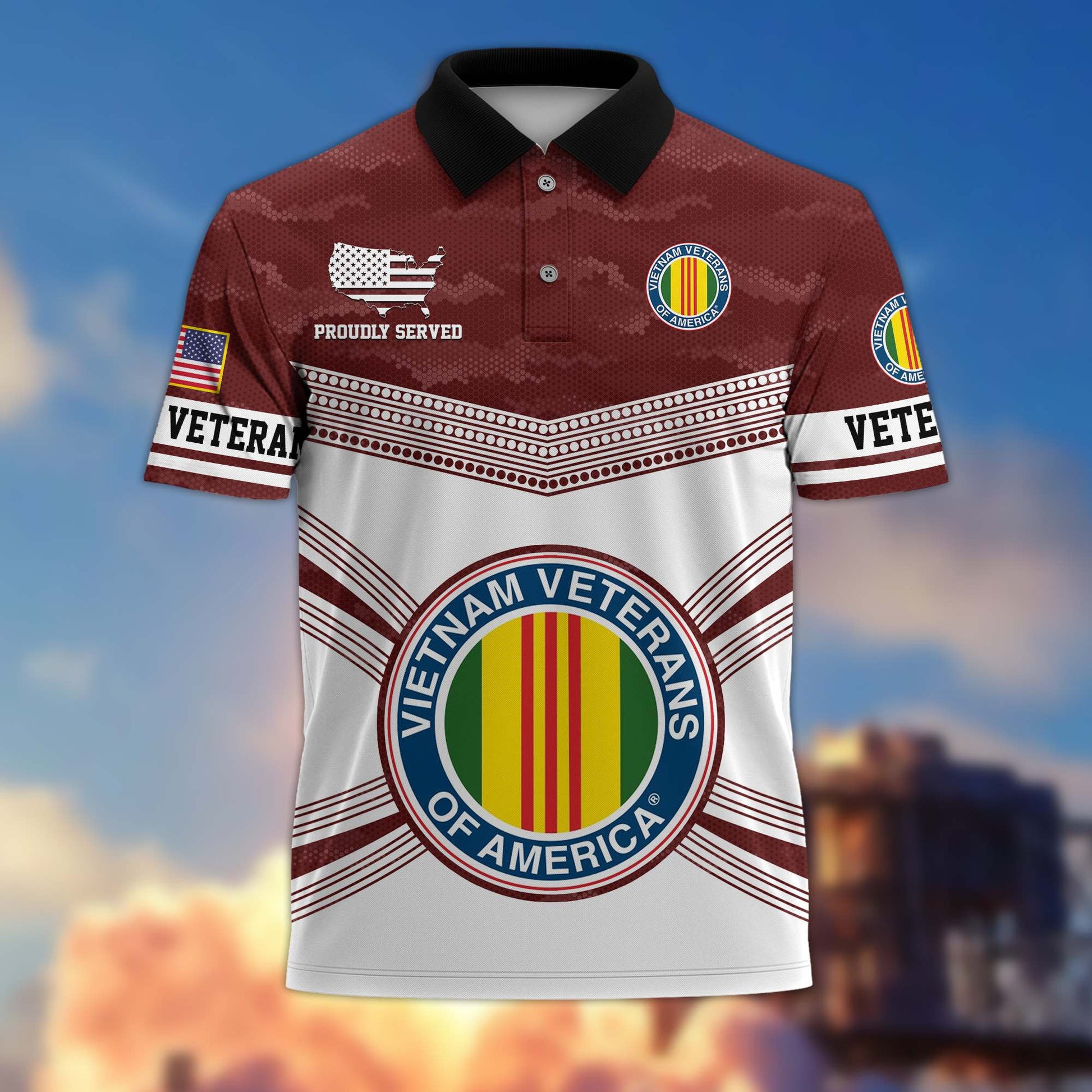 Premium US Veterans Polo Shirt BPVC070301, Gifts For US Veterans, Gifts On Father's Day, Independence Day, Armed Forces Day, Veterans Day.