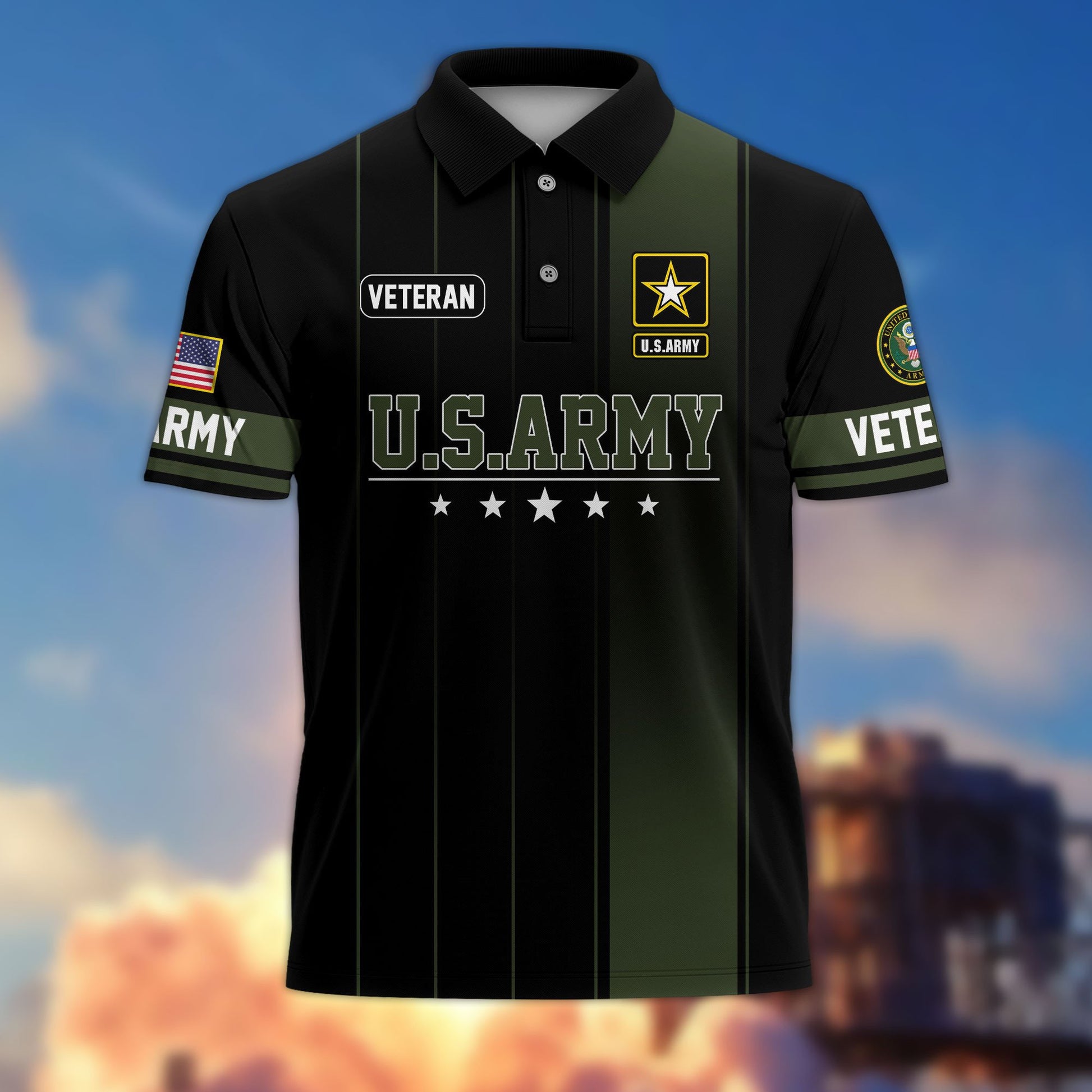 Premium US Veterans Polo Shirt BPHN080311, Gifts For US Veterans, Gifts On Father's Day, Independence Day, Armed Forces Day, Veterans Day.