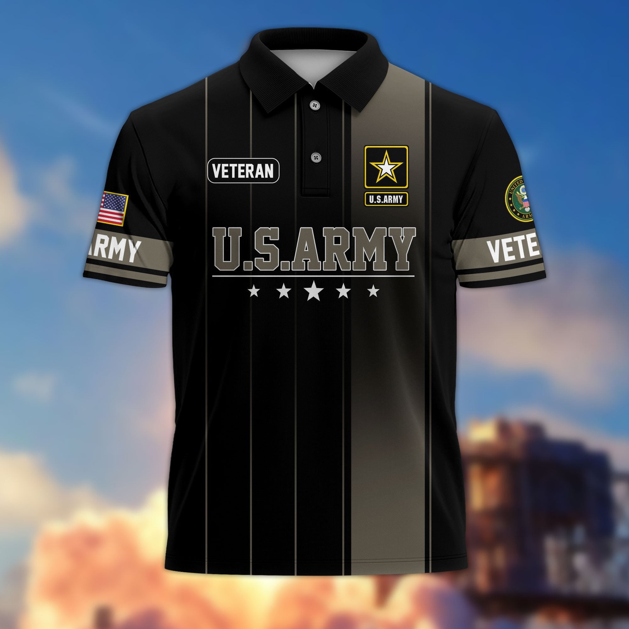 Premium US Veterans Polo Shirt BPHN080311, Gifts For US Veterans, Gifts On Father's Day, Independence Day, Armed Forces Day, Veterans Day.