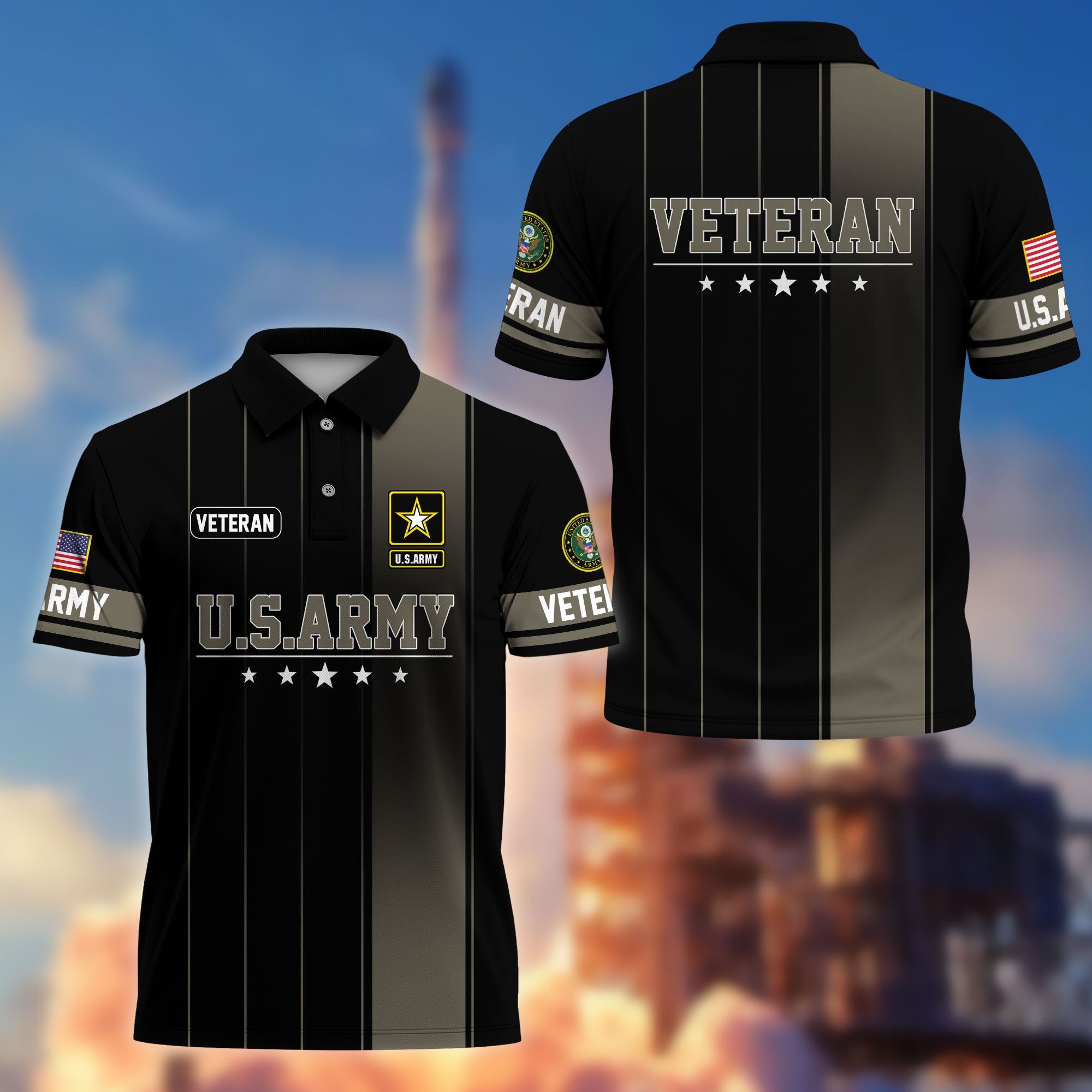Premium US Veterans Polo Shirt BPHN080311, Gifts For US Veterans, Gifts On Father's Day, Independence Day, Armed Forces Day, Veterans Day.