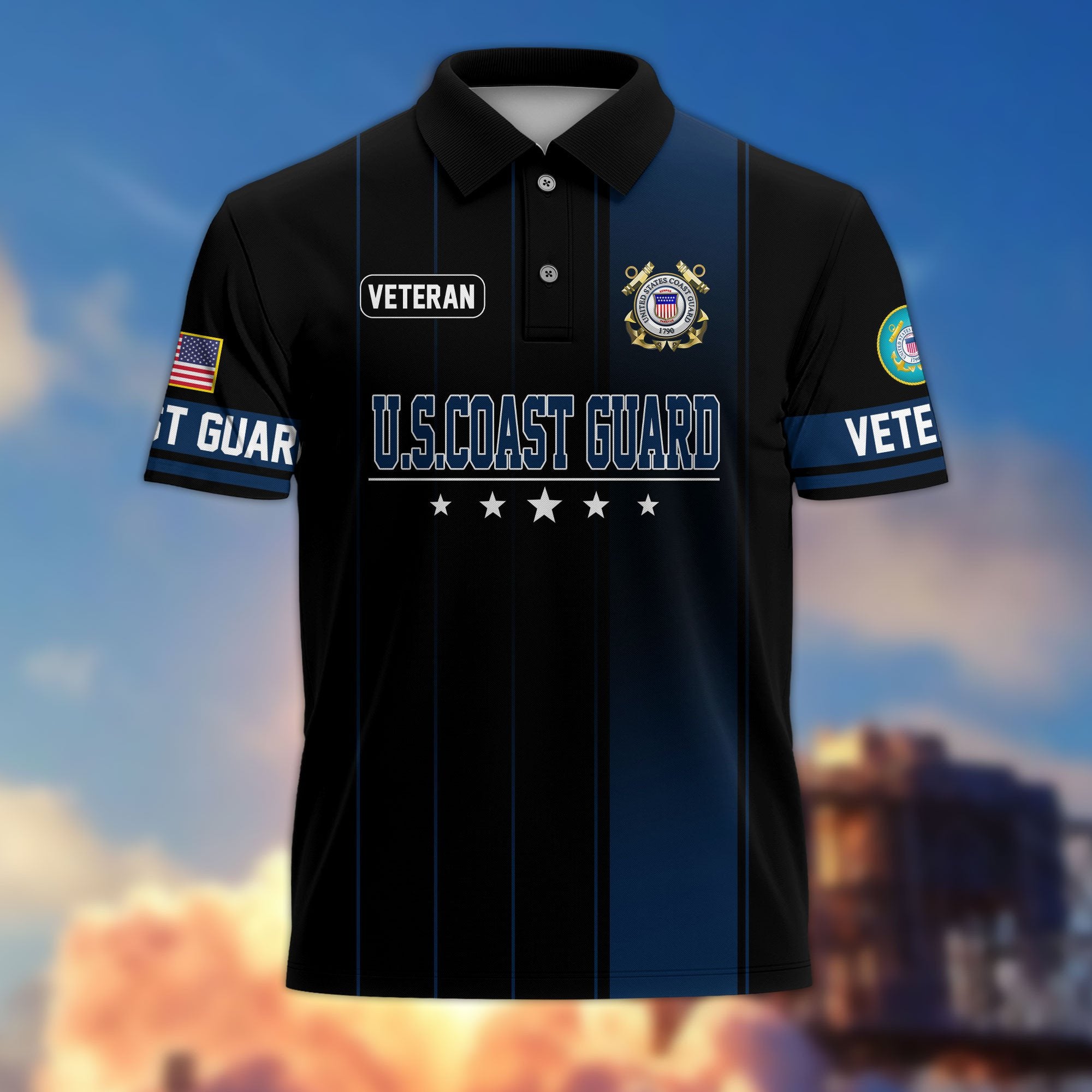 Premium US Veterans Polo Shirt BPHN080311, Gifts For US Veterans, Gifts On Father's Day, Independence Day, Armed Forces Day, Veterans Day.