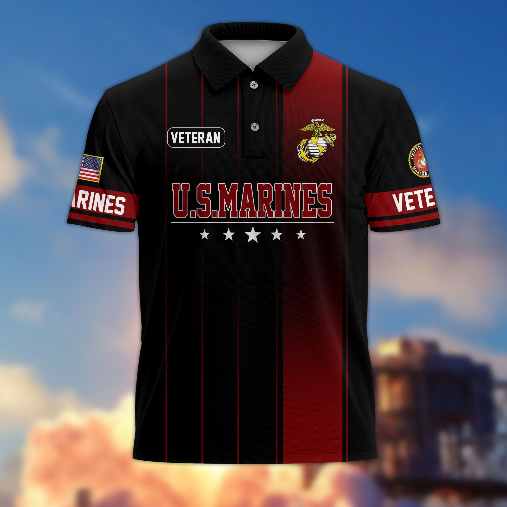 Premium US Veterans Polo Shirt BPHN080311, Gifts For US Veterans, Gifts On Father's Day, Independence Day, Armed Forces Day, Veterans Day.