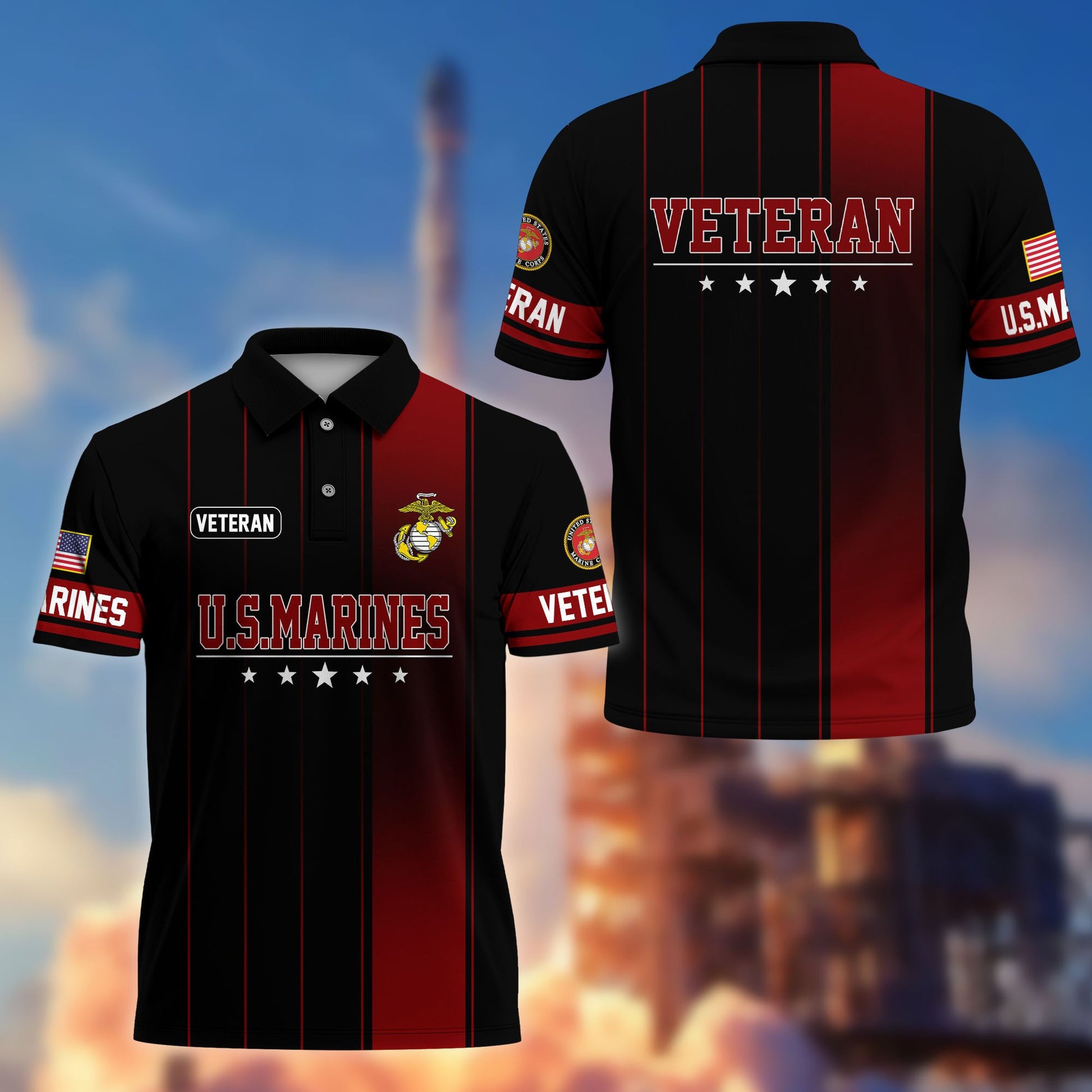 Premium US Veterans Polo Shirt BPHN080311, Gifts For US Veterans, Gifts On Father's Day, Independence Day, Armed Forces Day, Veterans Day.