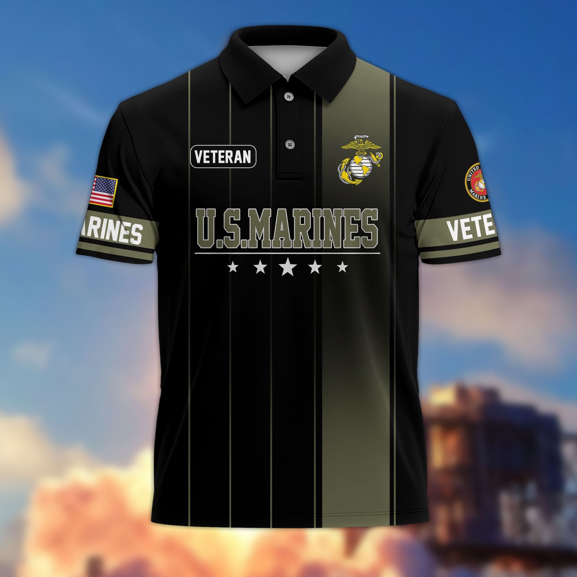 Premium US Veterans Polo Shirt BPHN080311, Gifts For US Veterans, Gifts On Father's Day, Independence Day, Armed Forces Day, Veterans Day.