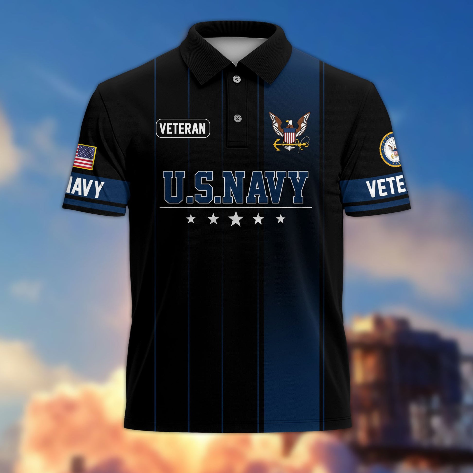 Premium US Veterans Polo Shirt BPHN080311, Gifts For US Veterans, Gifts On Father's Day, Independence Day, Armed Forces Day, Veterans Day.