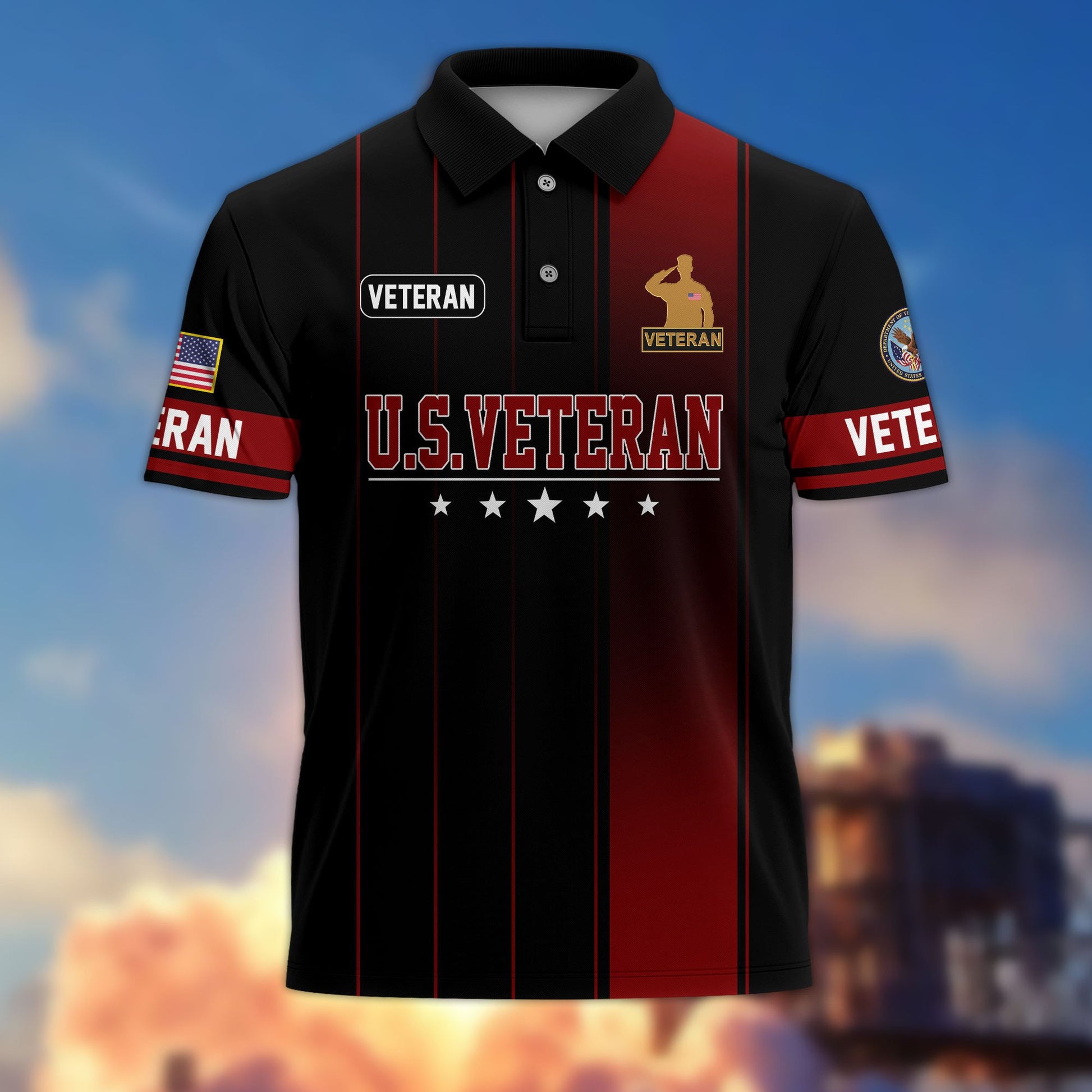 Premium US Veterans Polo Shirt BPHN080311, Gifts For US Veterans, Gifts On Father's Day, Independence Day, Armed Forces Day, Veterans Day.