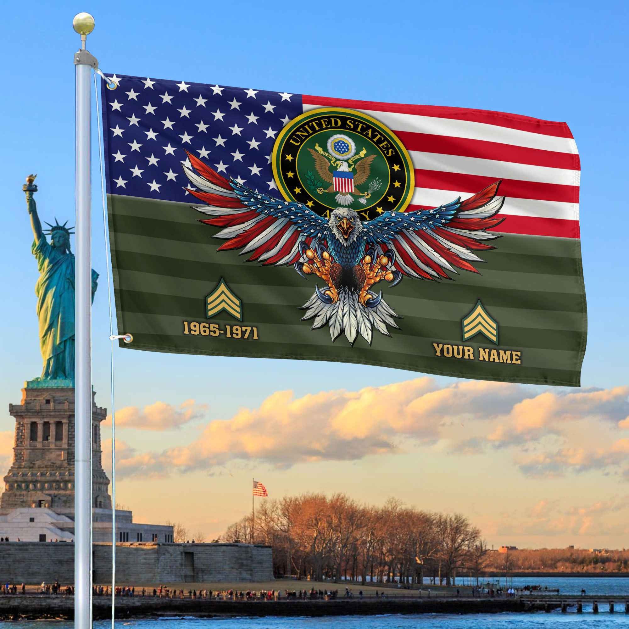 Premium Custom US Army Grommet Flag VPVC109001, Gifts For Army Veteran, Gifts For Dad, For Husband, Best Gifts On Father's Day, Armed Forces Day, Independence Day, Veterans Day.