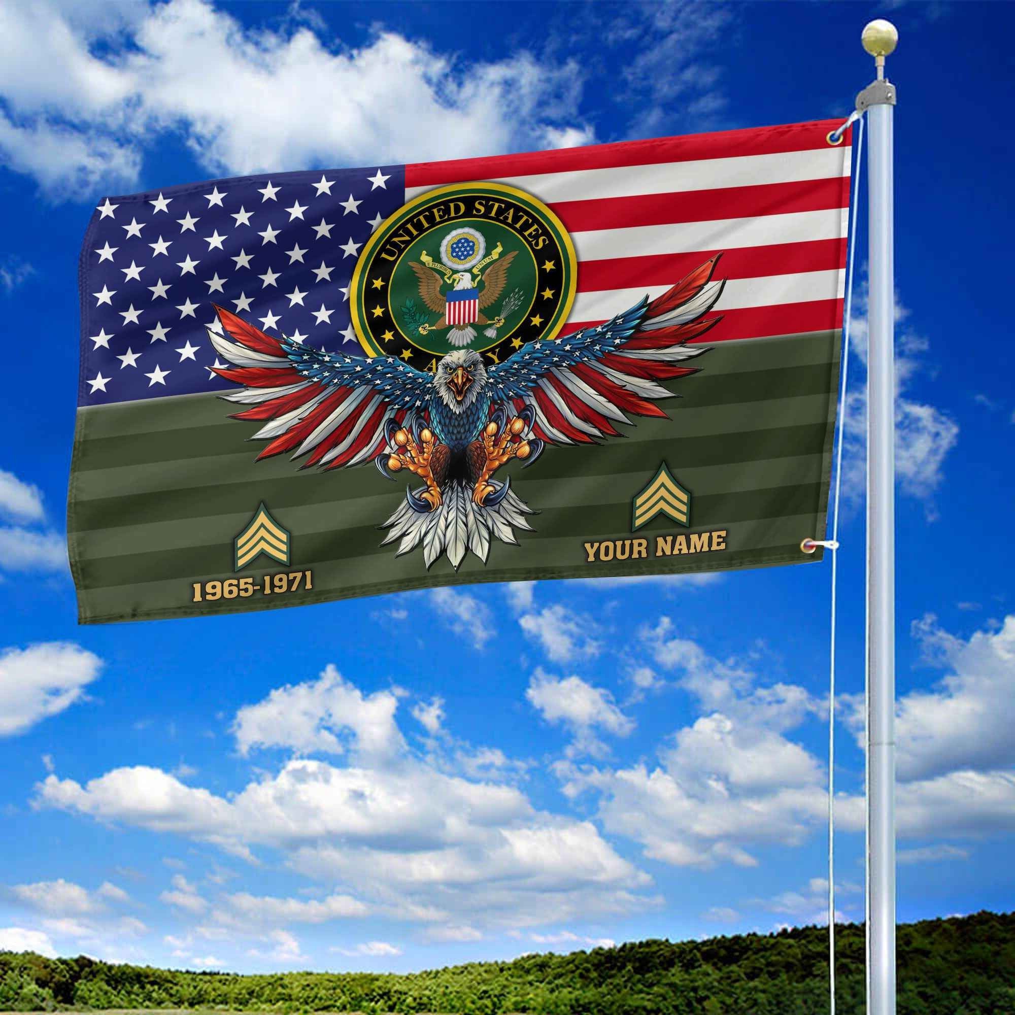 Premium Custom US Army Grommet Flag VPVC109001, Gifts For Army Veteran, Gifts For Dad, For Husband, Best Gifts On Father's Day, Armed Forces Day, Independence Day, Veterans Day.