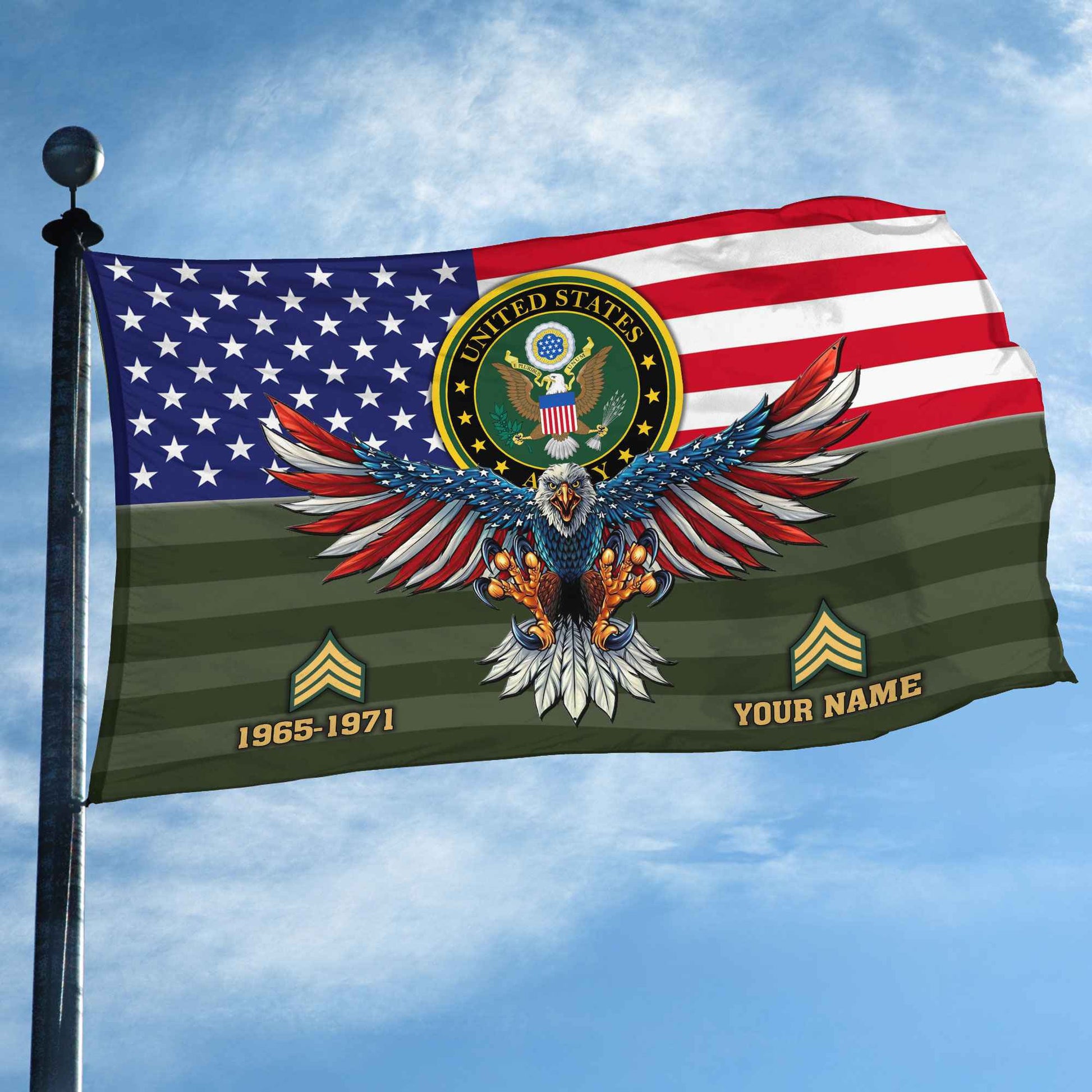 Premium Custom US Army Grommet Flag VPVC109001, Gifts For Army Veteran, Gifts For Dad, For Husband, Best Gifts On Father's Day, Armed Forces Day, Independence Day, Veterans Day.