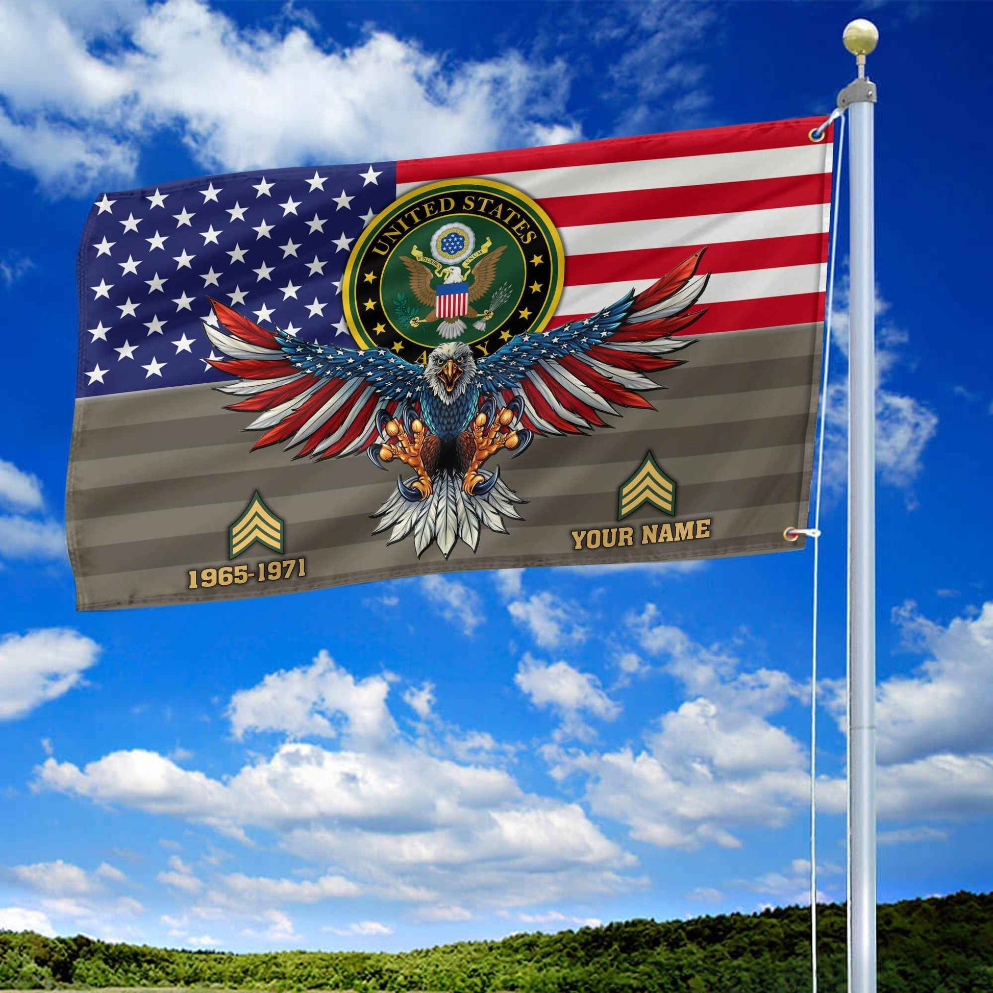 Premium Custom US Army Grommet Flag VPVC109010, Gifts For Army Veteran, Gifts For Dad, For Husband, Best Gifts On Father's Day, Armed Forces Day, Independence Day, Veterans Day.