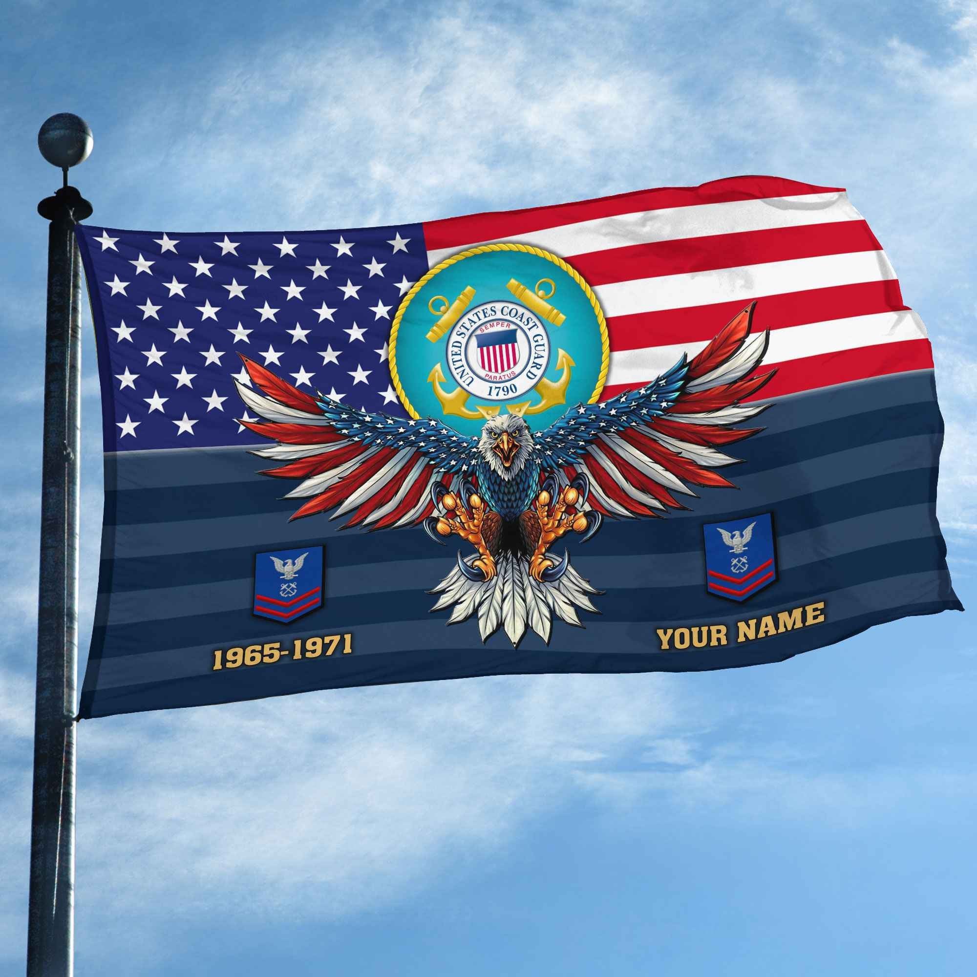 Premium Custom USCG Grommet Flag VPVC109005, Gifts For Coast Guard Veteran, Gifts For Dad, For Husband, Best Gifts On Father's Day, Armed Forces Day, Independence Day, Veterans Day.