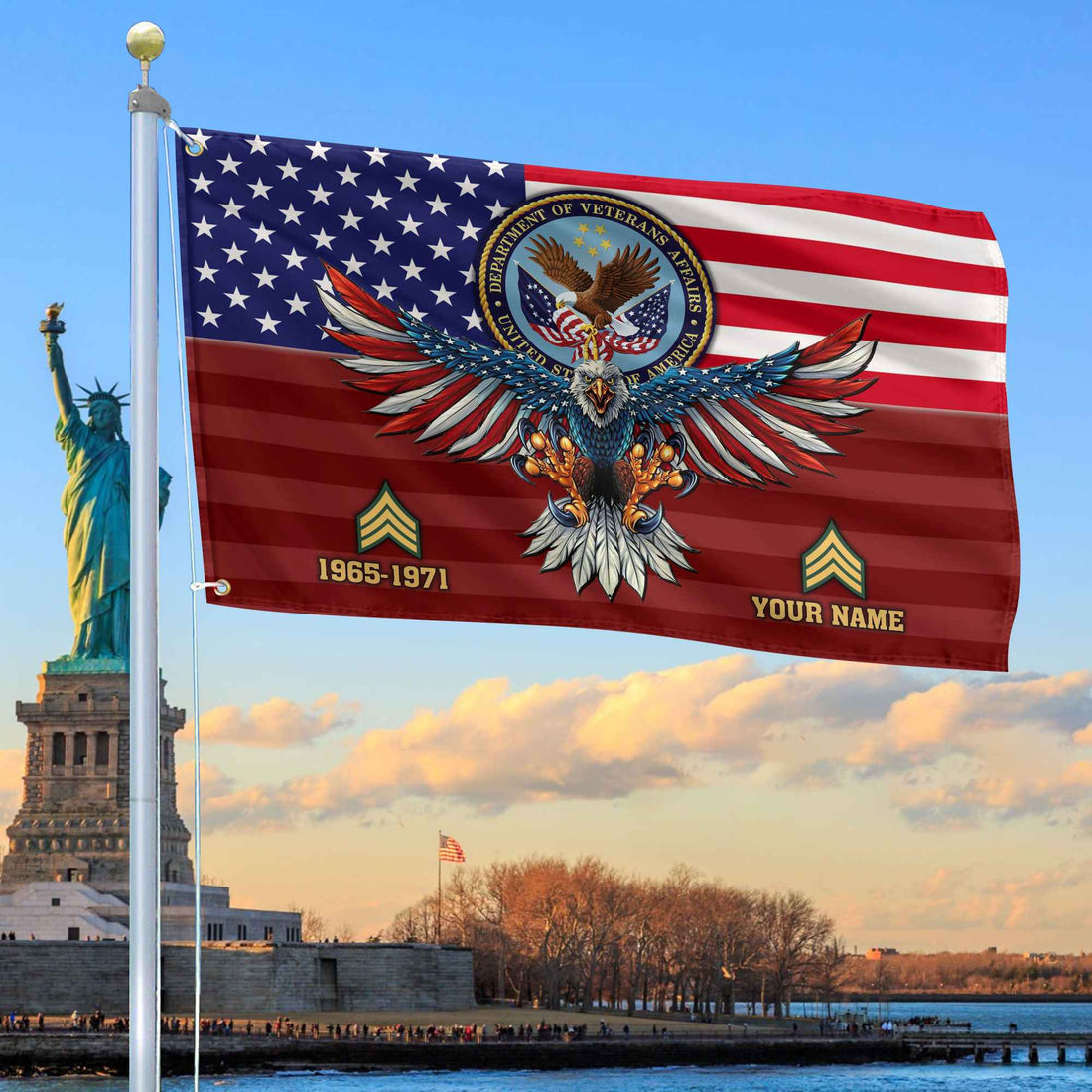 Premium Custom US Veteran Grommet Flag VPVC109007, Gifts For US Veteran, Gifts For Dad, For Husband, Best Gifts On Father's Day, Armed Forces Day, Independence Day, Veterans Day.