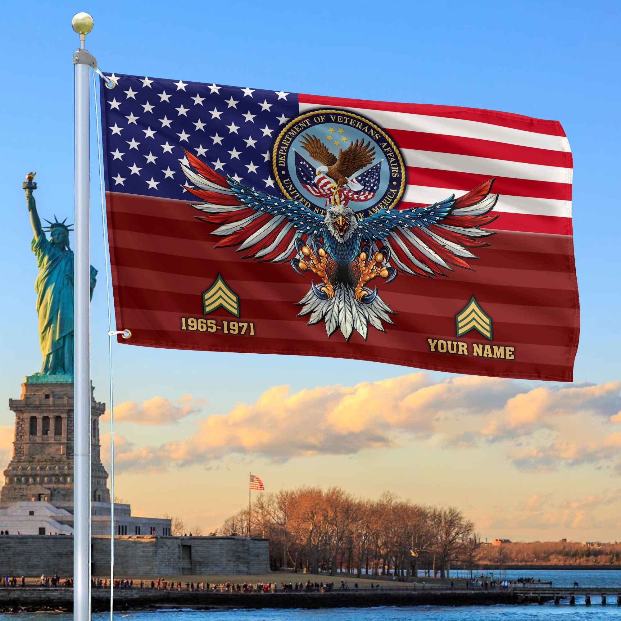 Premium Custom US Veteran Grommet Flag VPVC109007, Gifts For US Veteran, Gifts For Dad, For Husband, Best Gifts On Father's Day, Armed Forces Day, Independence Day, Veterans Day.
