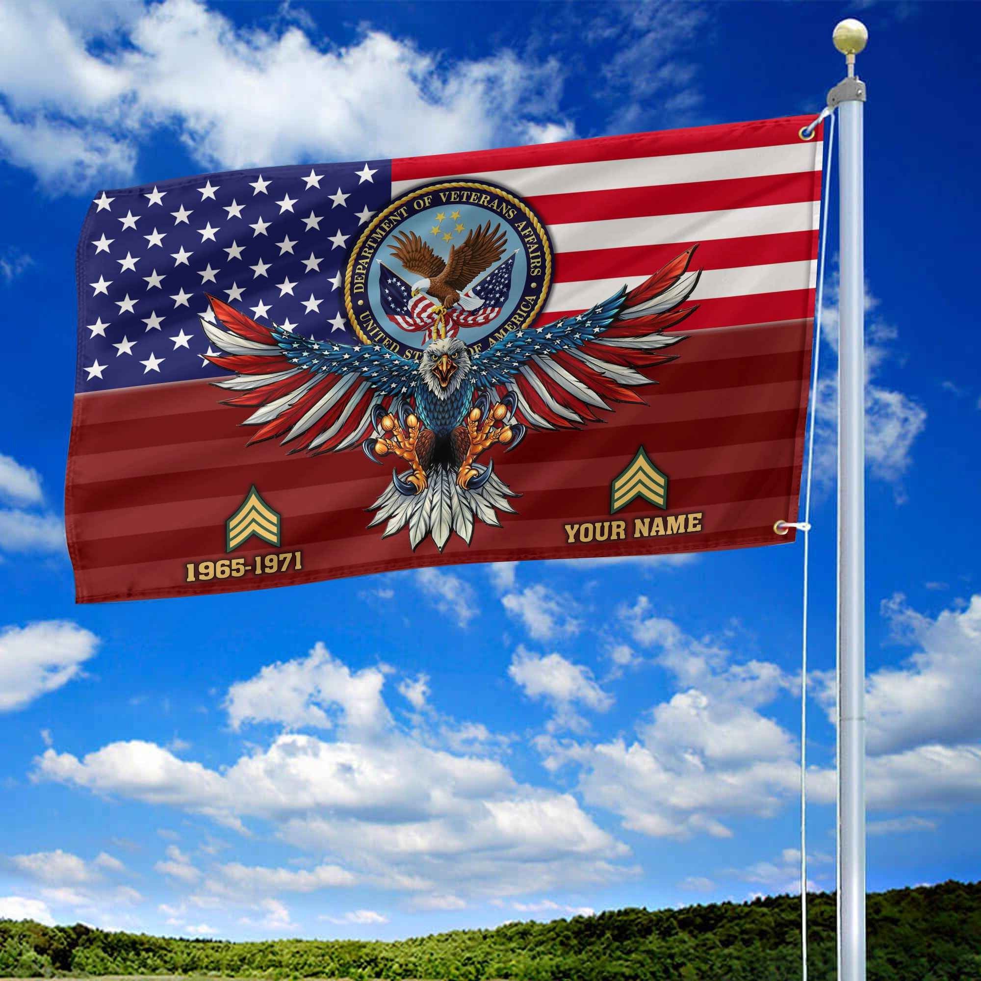Premium Custom US Veteran Grommet Flag VPVC109007, Gifts For US Veteran, Gifts For Dad, For Husband, Best Gifts On Father's Day, Armed Forces Day, Independence Day, Veterans Day.