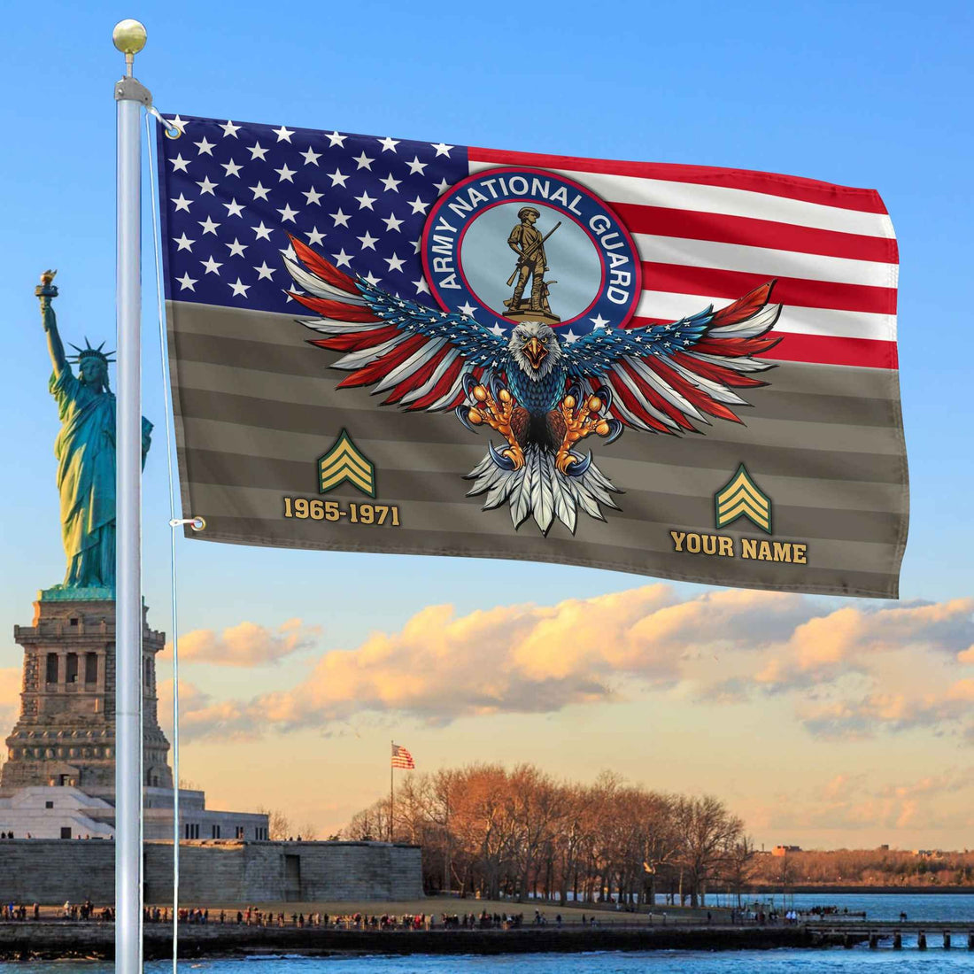 Premium Custom US Army National Guard Grommet Flag VPVC109008, Gifts For Army National Guard Veteran, Gifts For Dad, For Husband, Best Gifts On Father's Day, Armed Forces Day, Independence Day, Veterans Day.